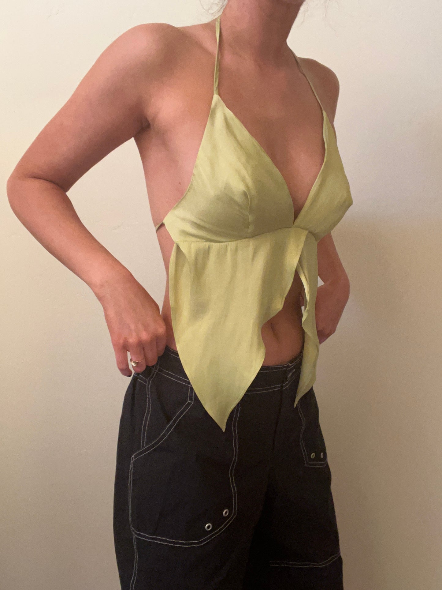 Ashlee Halter Top | Lime