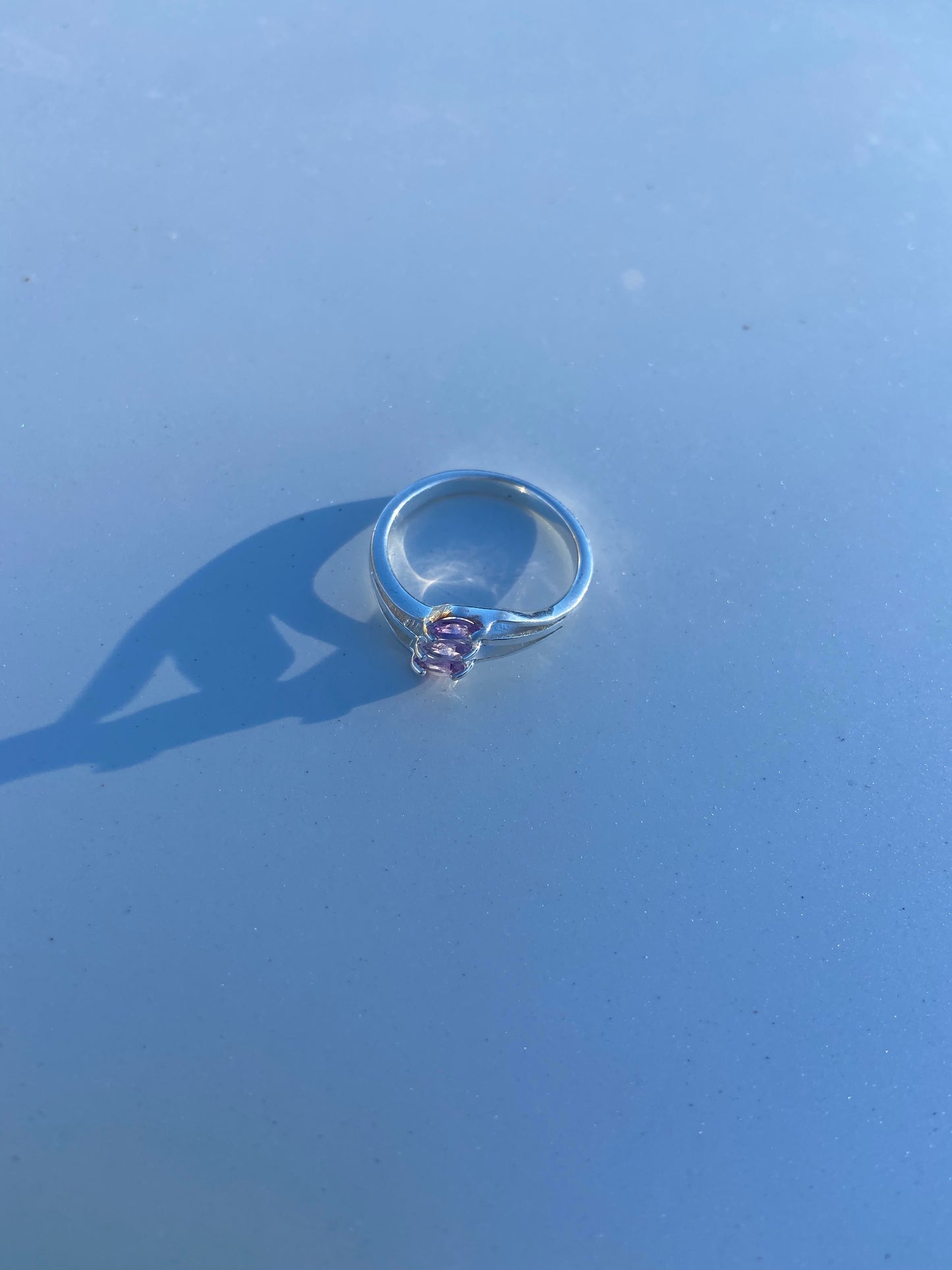3 Stone Amethyst Ring