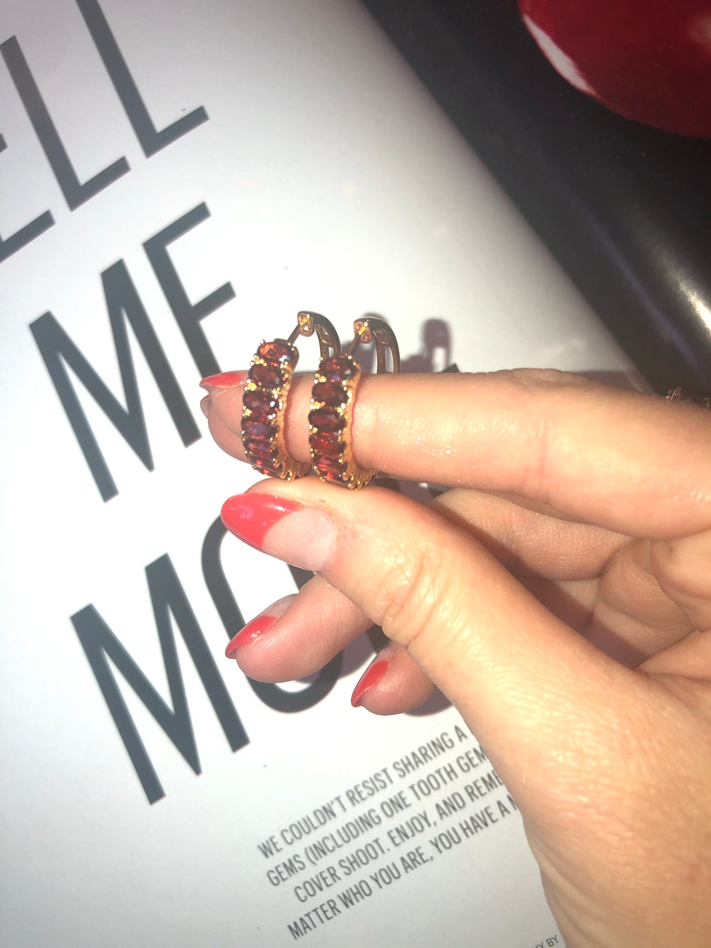 Gold Plated Ruby Hoops