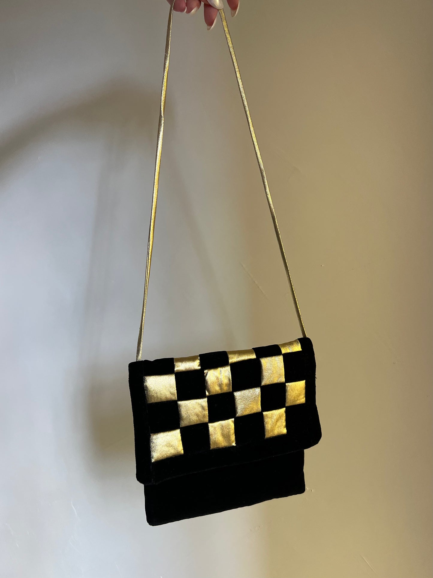 Velvet Checker Purse