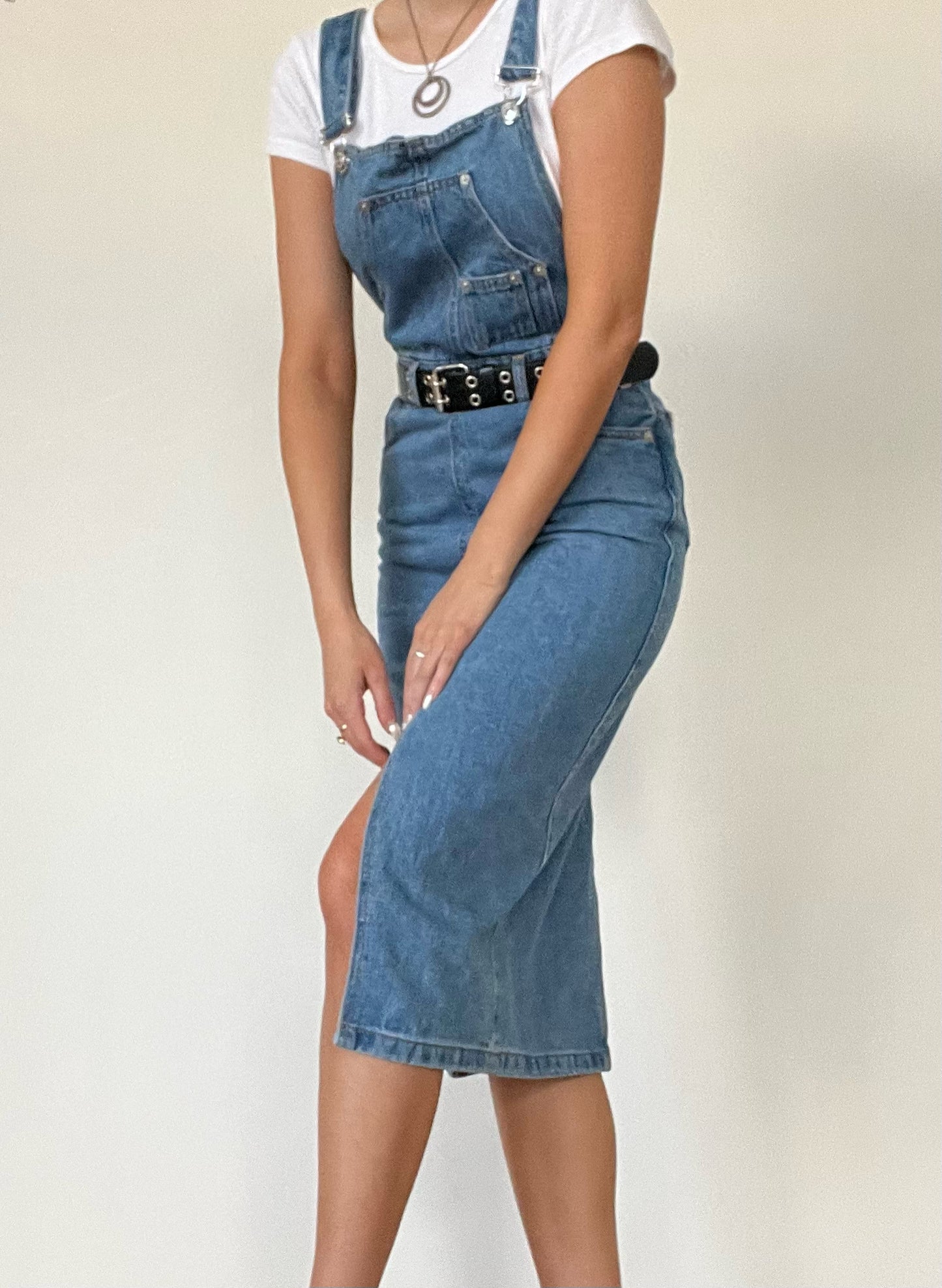 Upcycled Overall Midi Dress