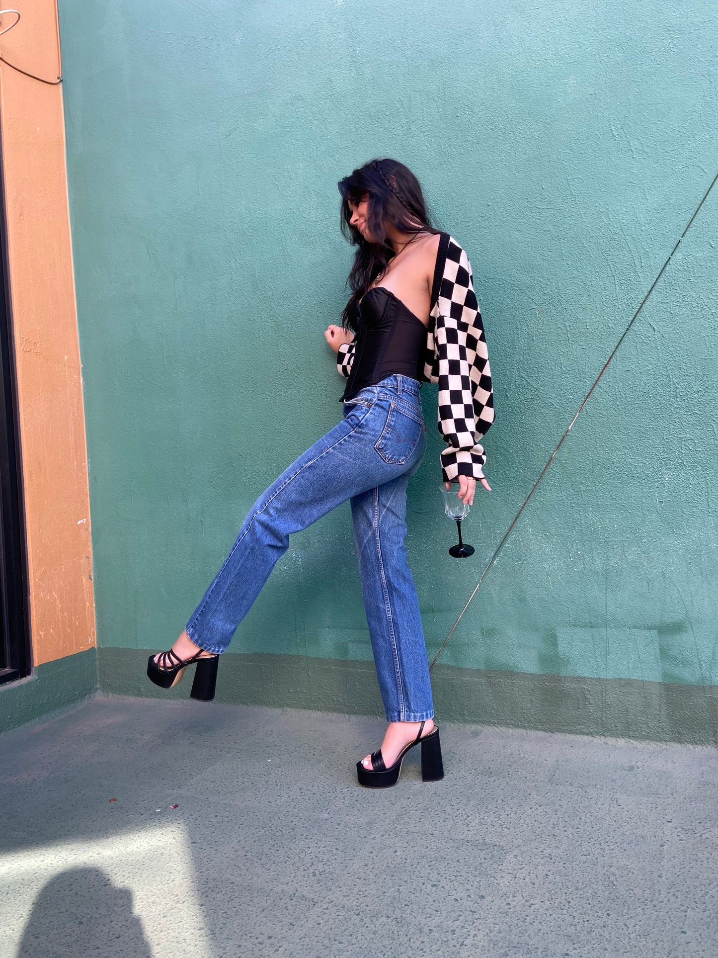 Checker Bolero Sweater