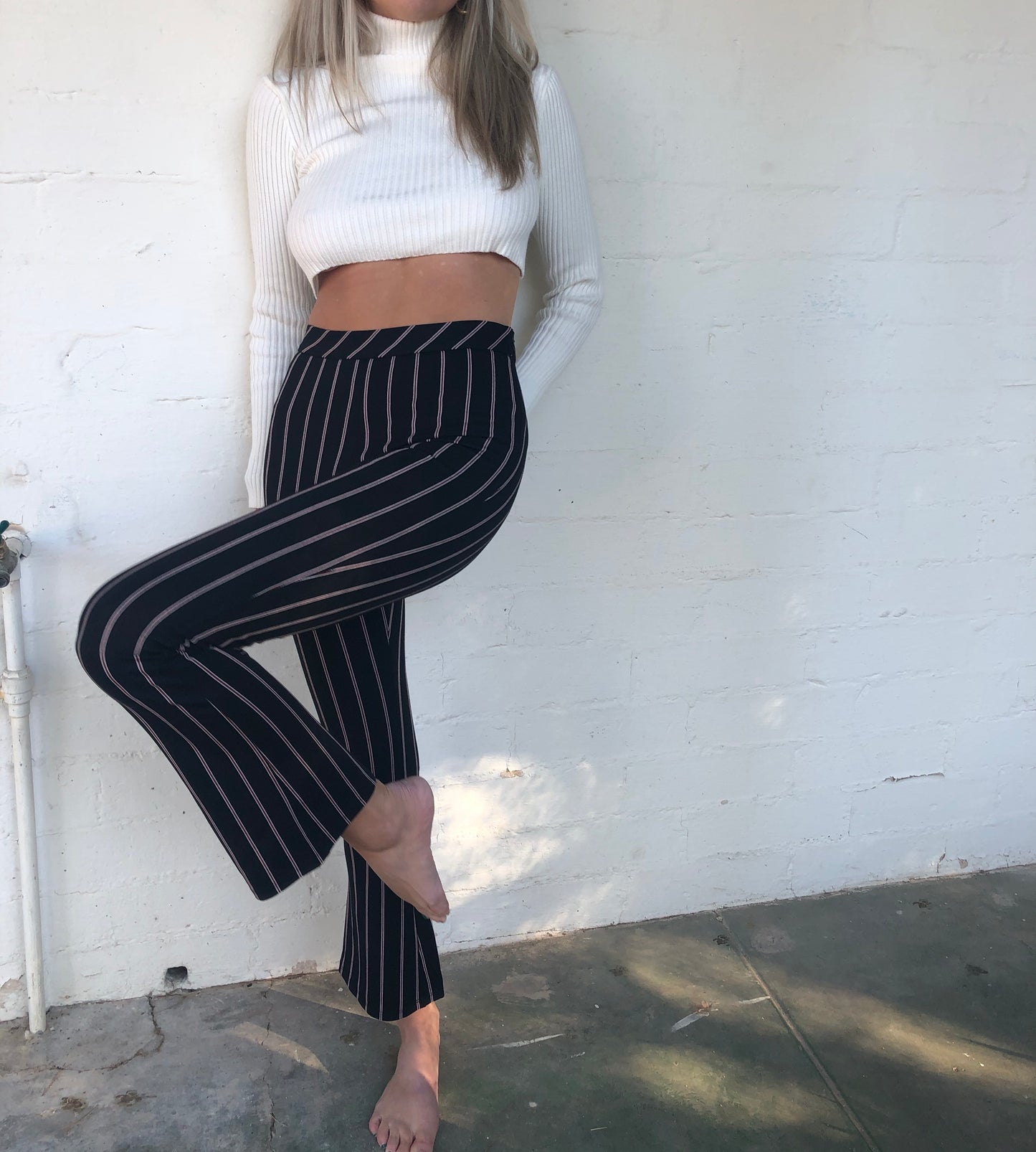 Pinstripe Cropped Trouser Pants