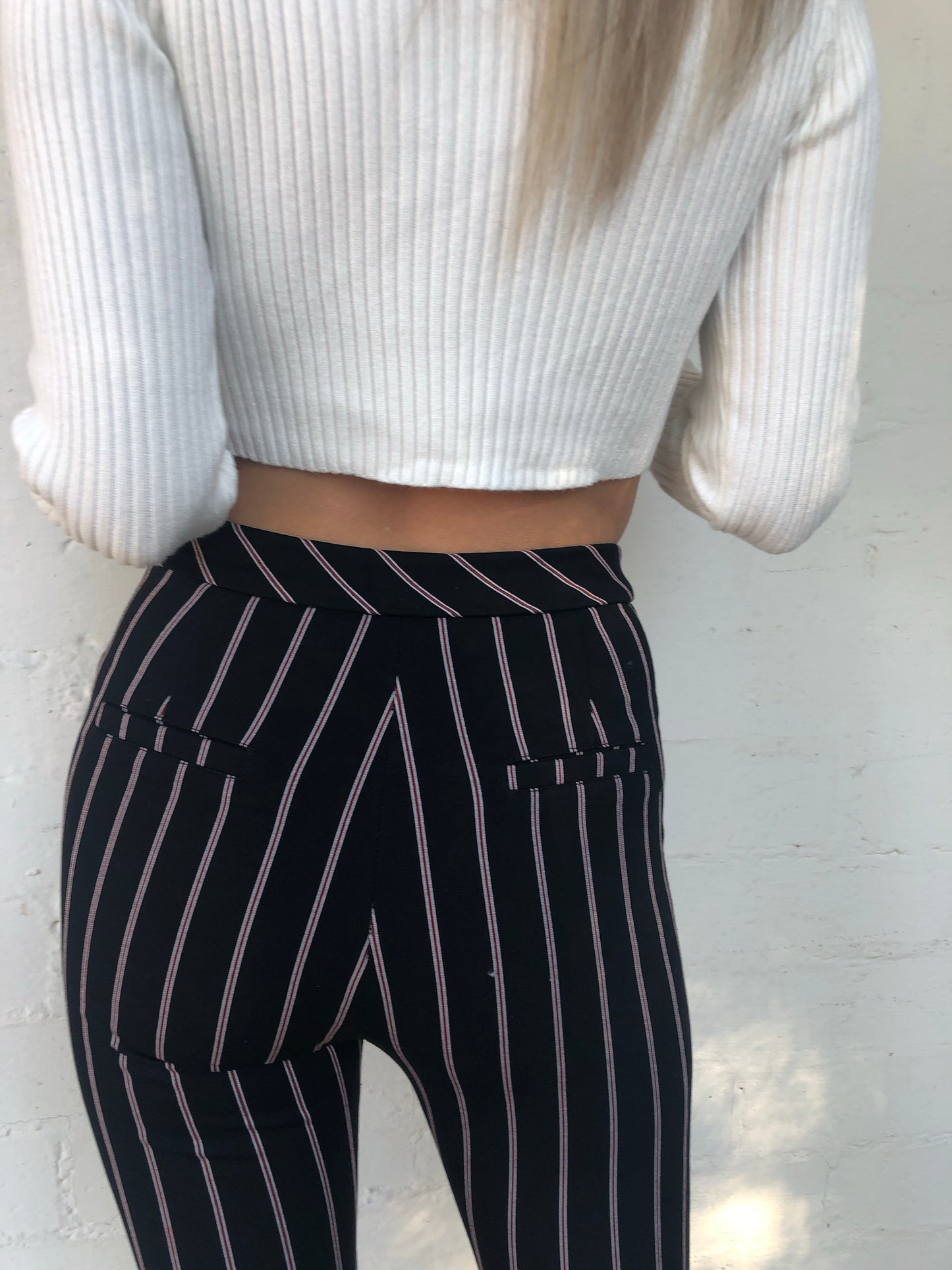 Pinstripe Cropped Trouser Pants