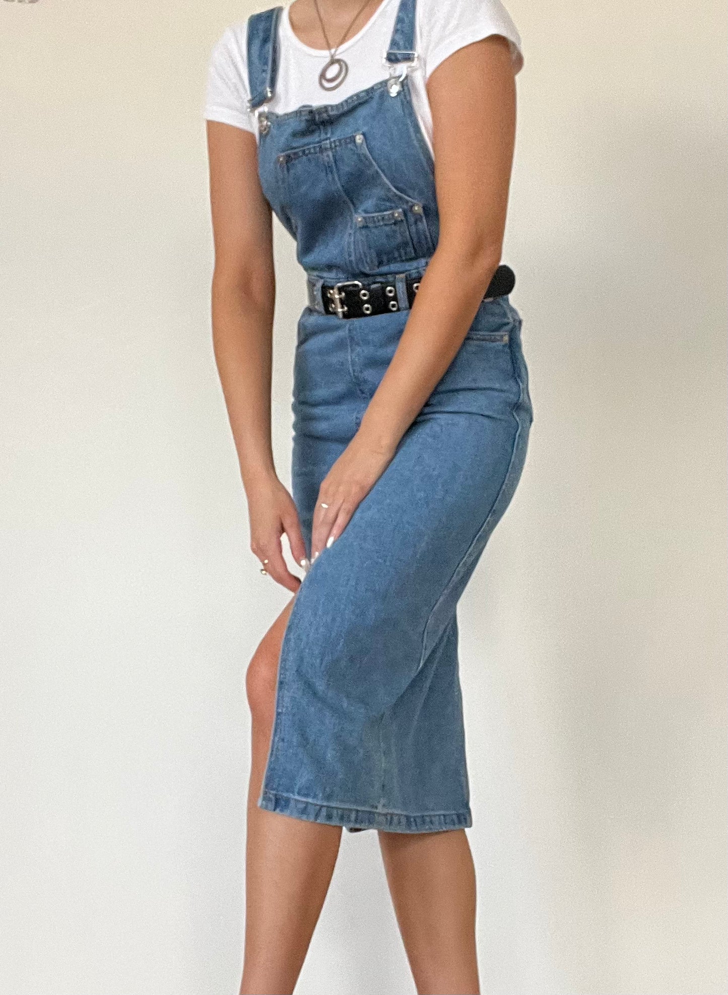 Upcycled Overall Midi Dress