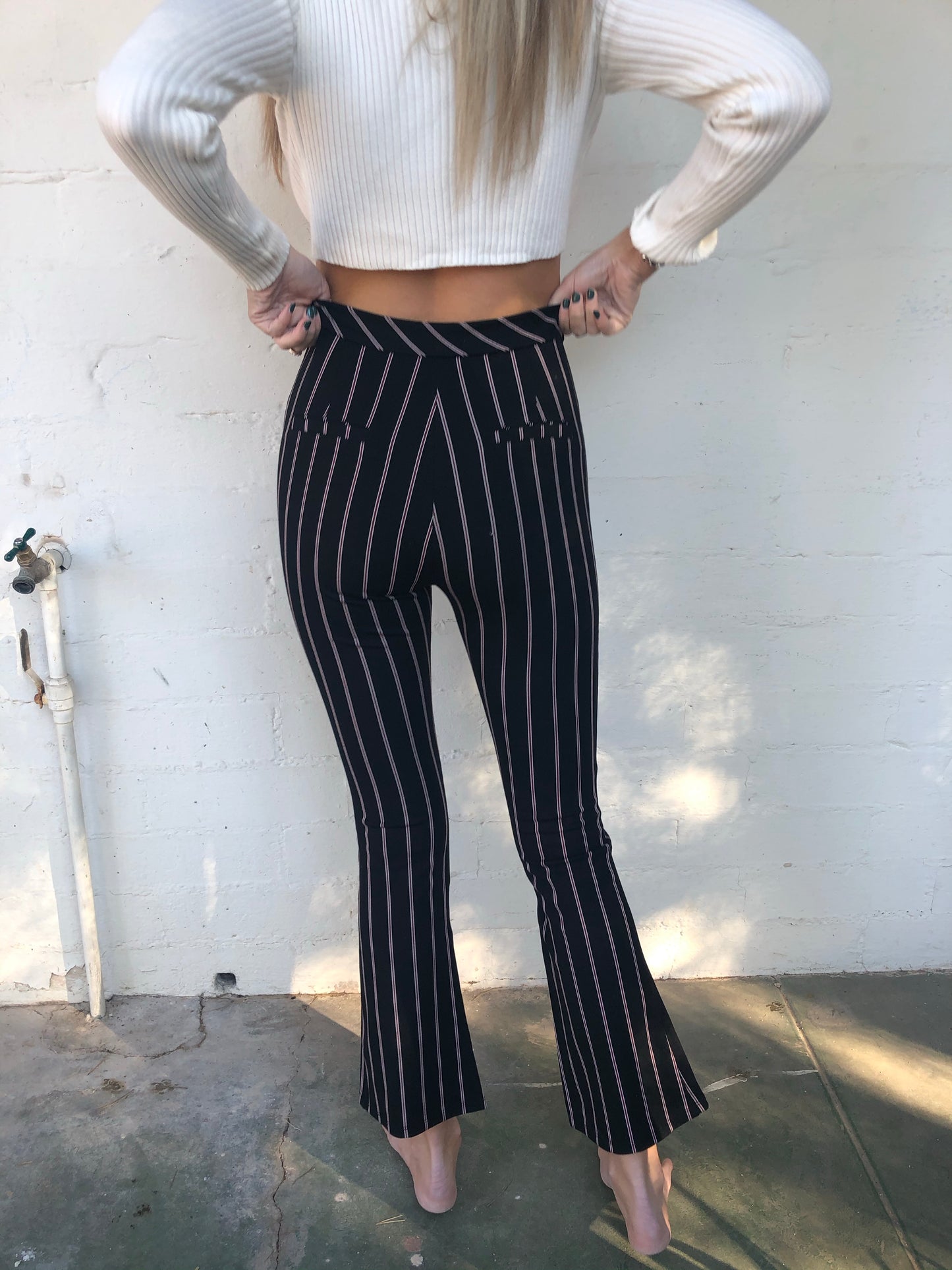 Pinstripe Cropped Trouser Pants