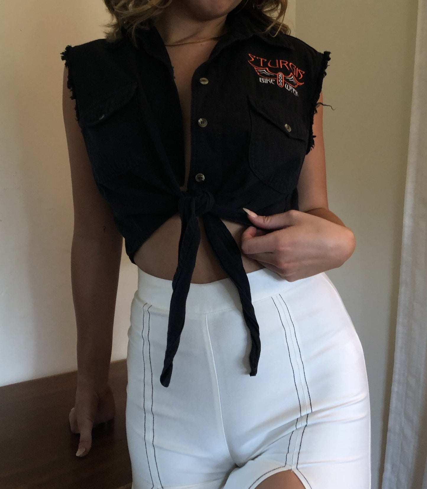 Black Bike Week Tie Top