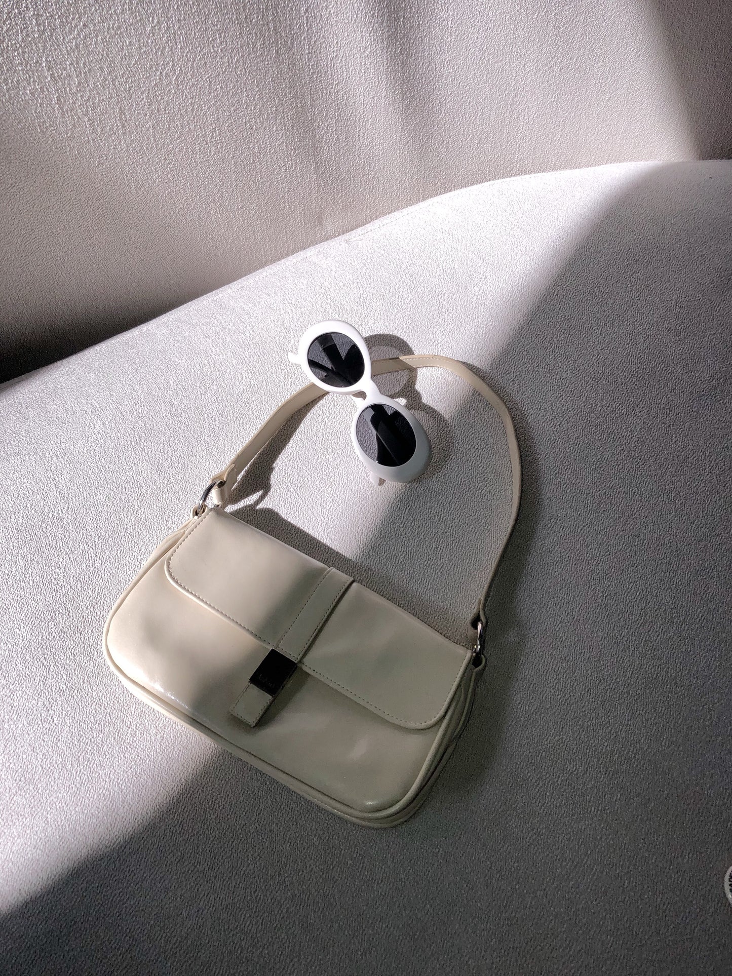 Ivory Faux Leather Purse