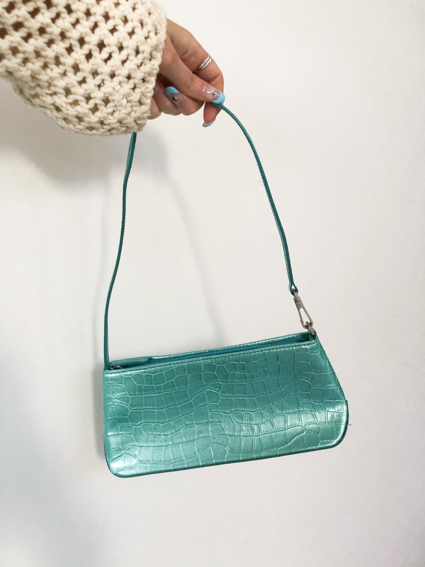 Minty Croc Purse