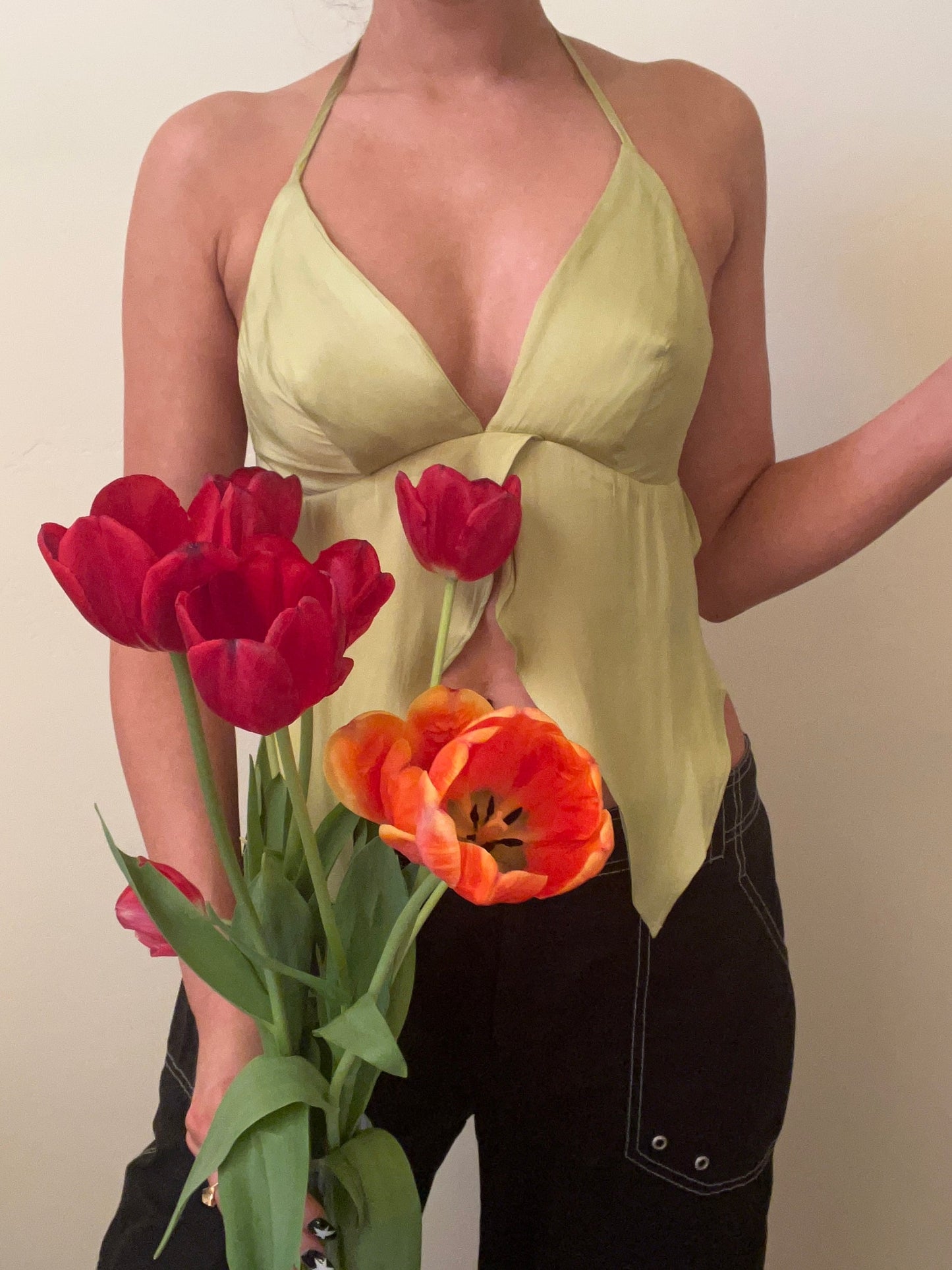 Ashlee Halter Top | Lime