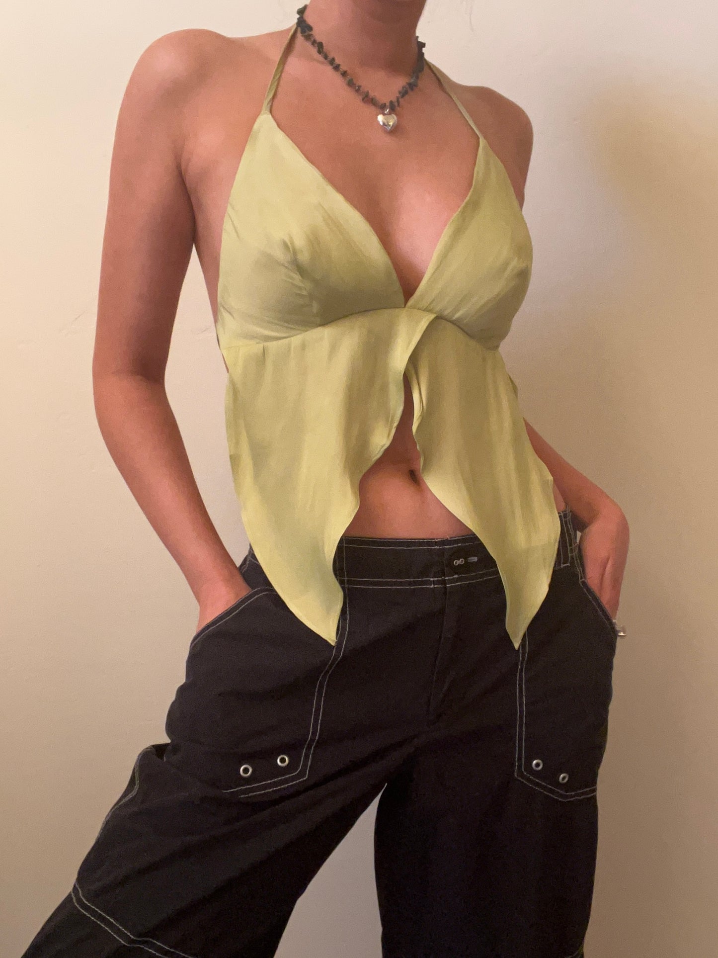 Ashlee Halter Top | Lime