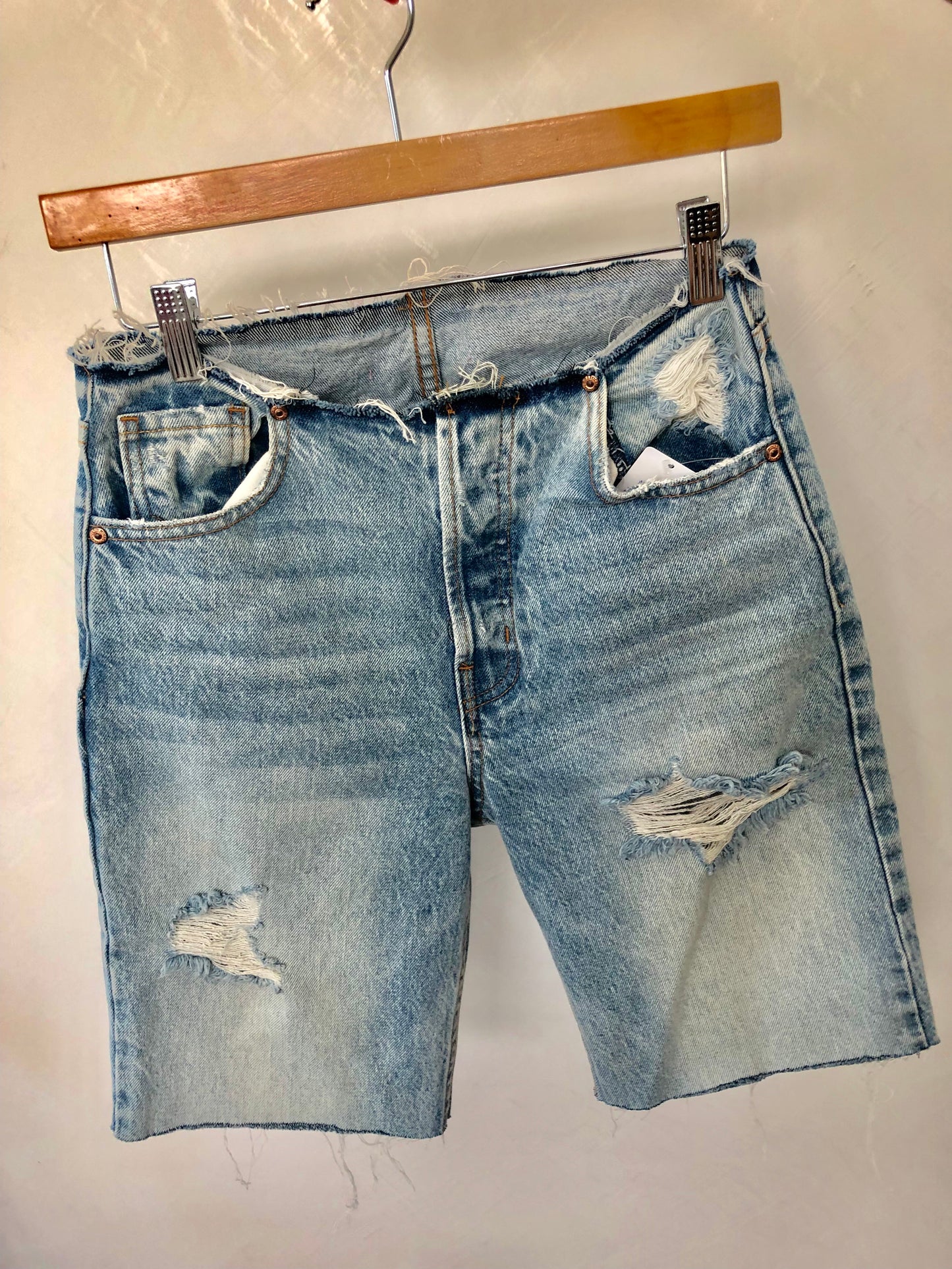 Distressed Edge Bermuda Shorts