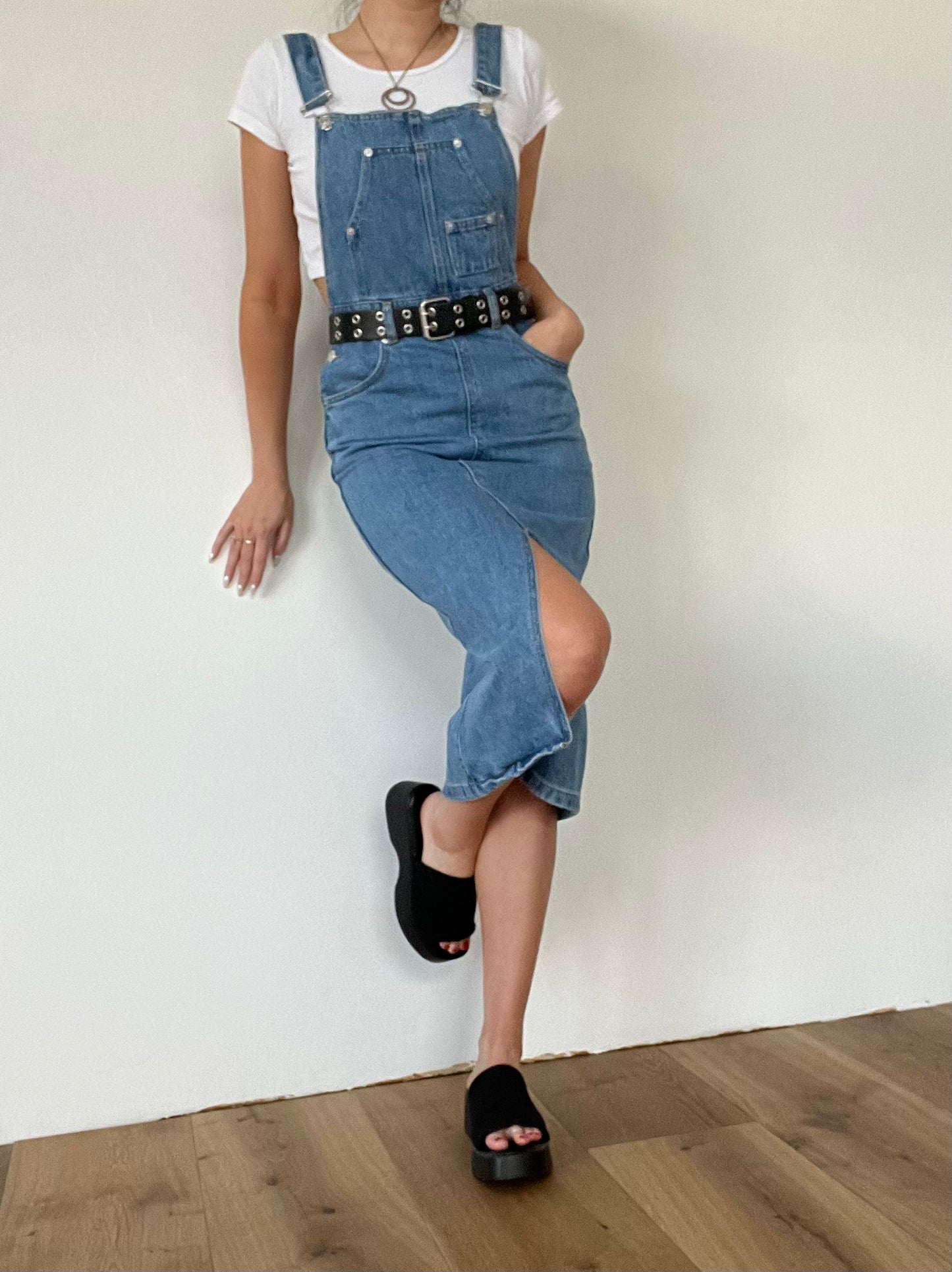 Upcycled Overall Midi Dress