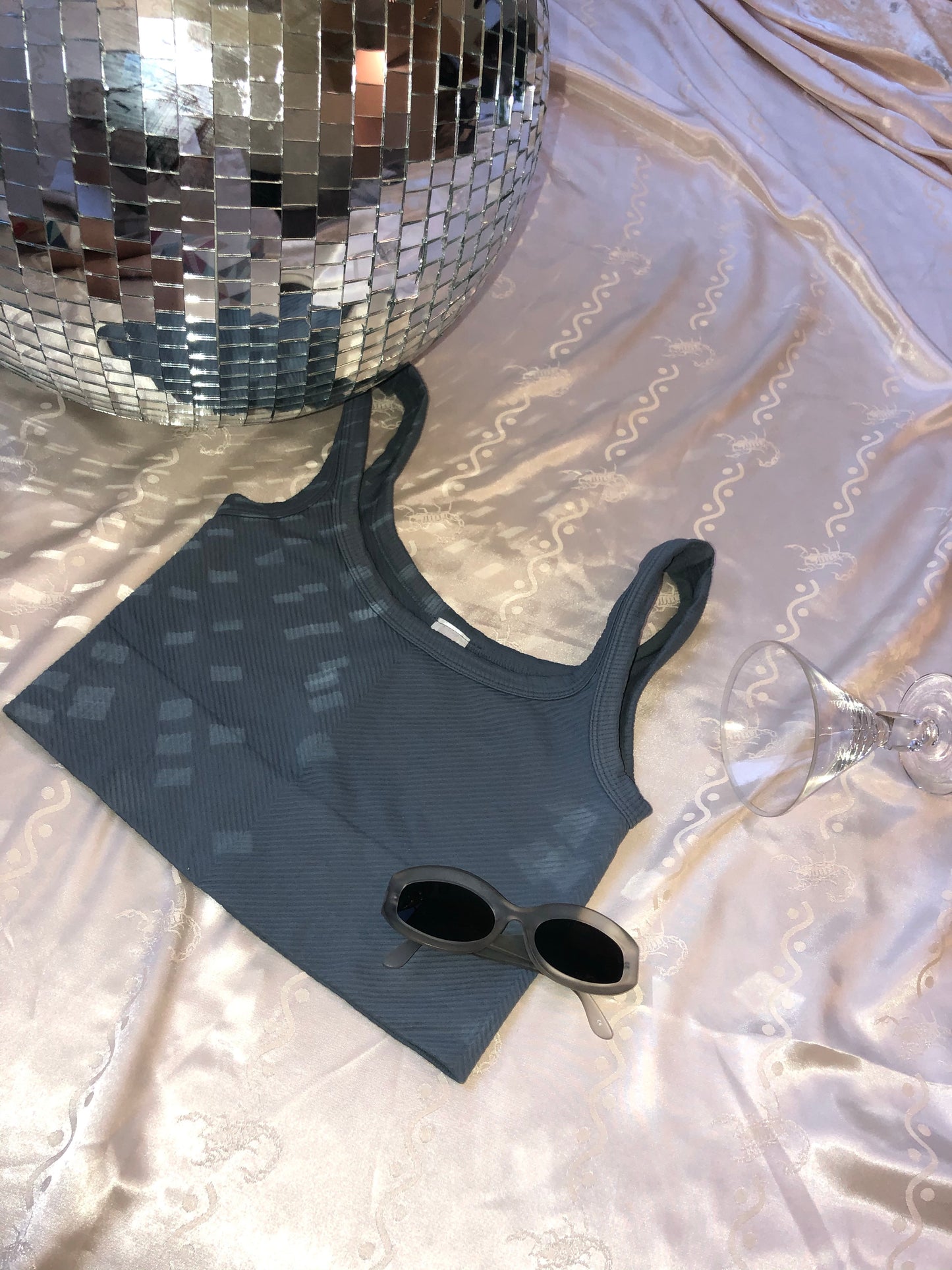 Chevron Tank / Stone Blue