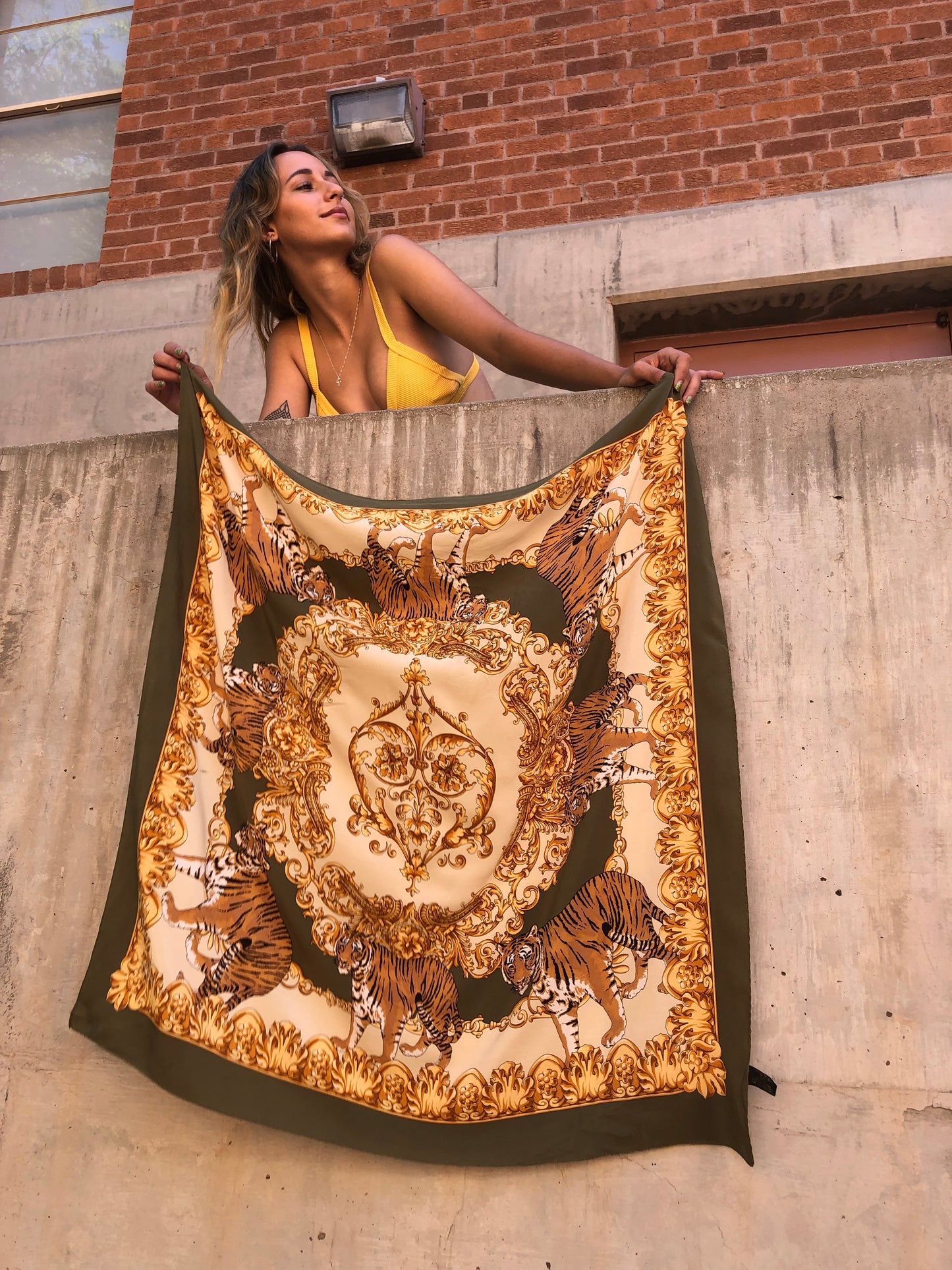 Silk Tiger Scarf/ Tapestry