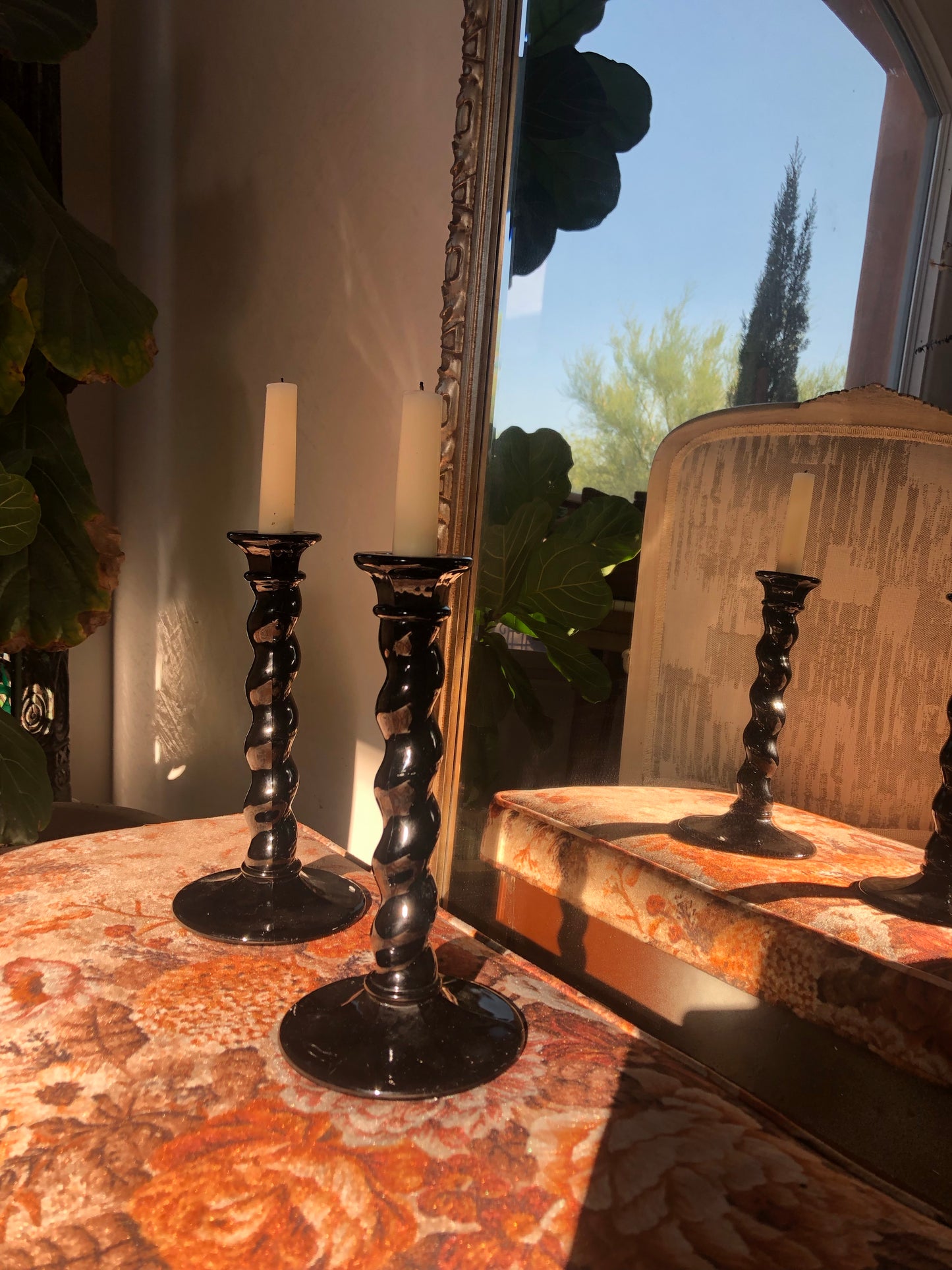 Black Twisted Candlesticks