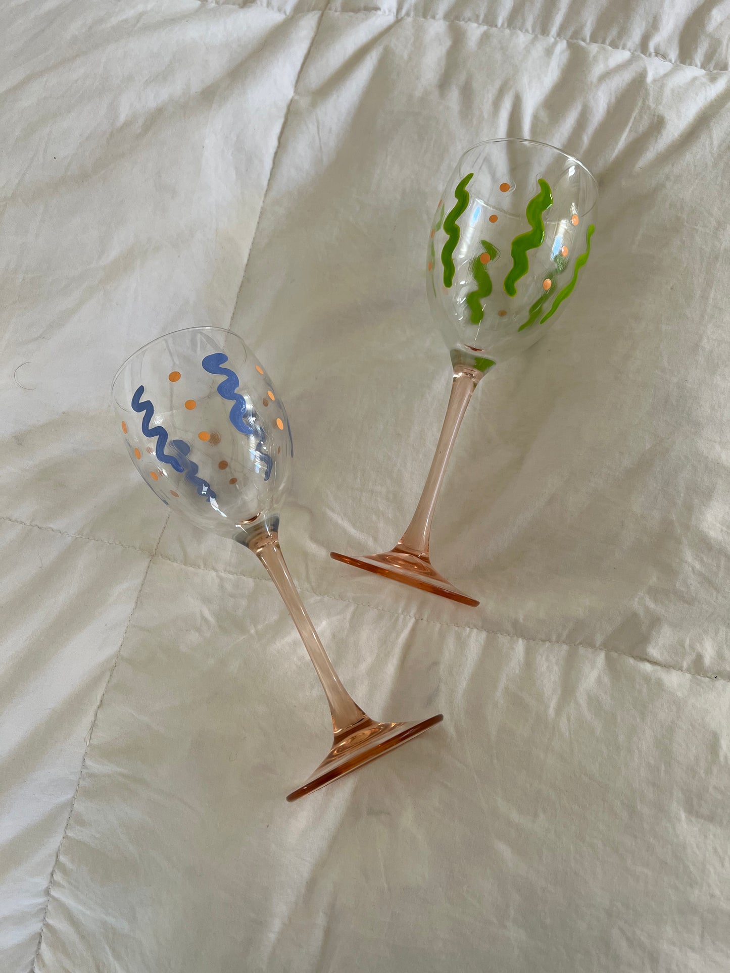 Playful Pair Wine Glasses