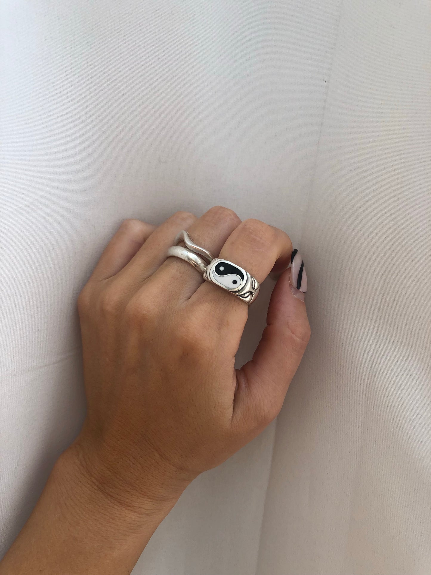Elongated Yin Yang Ring