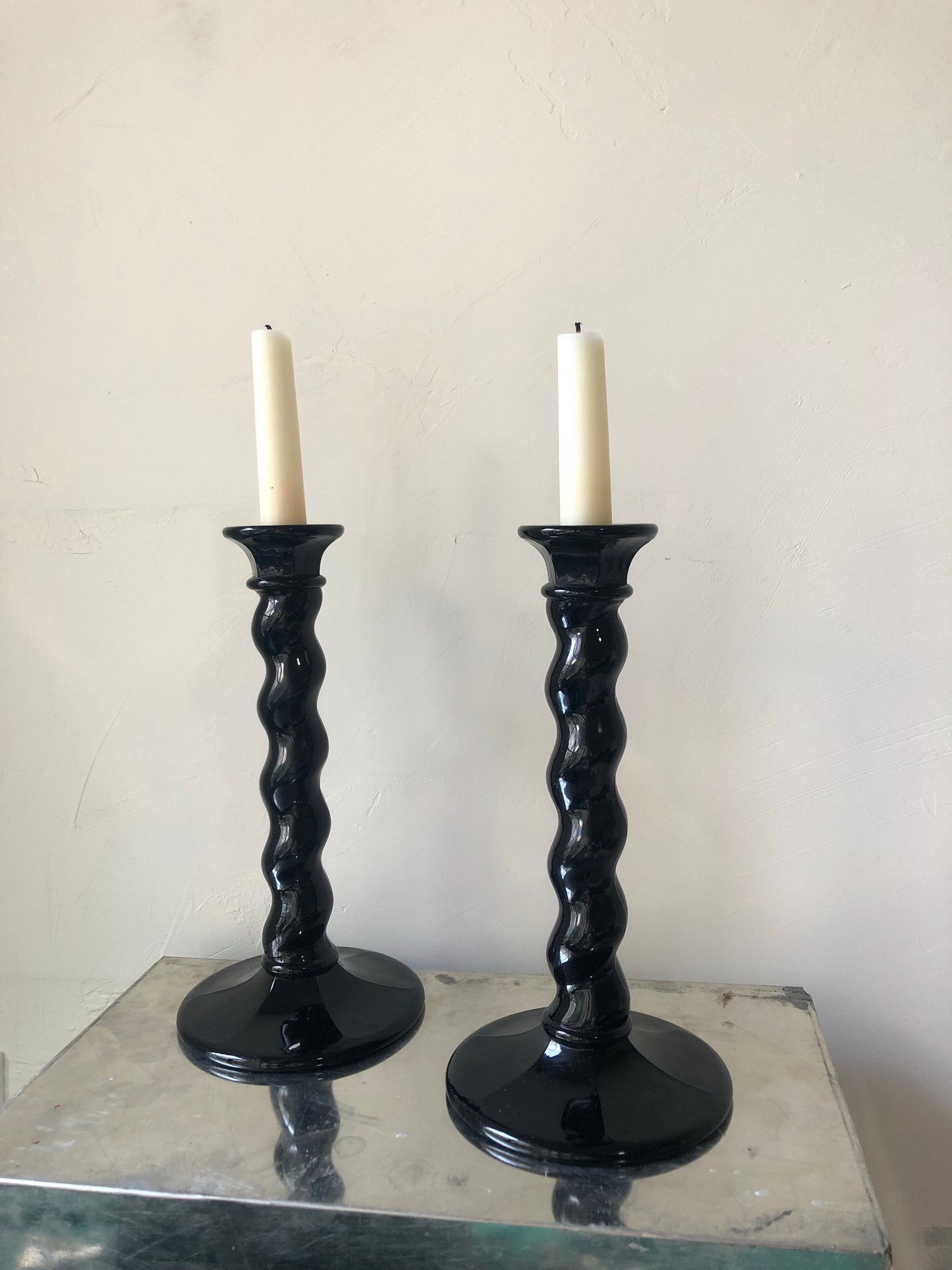 Black Twisted Candlesticks