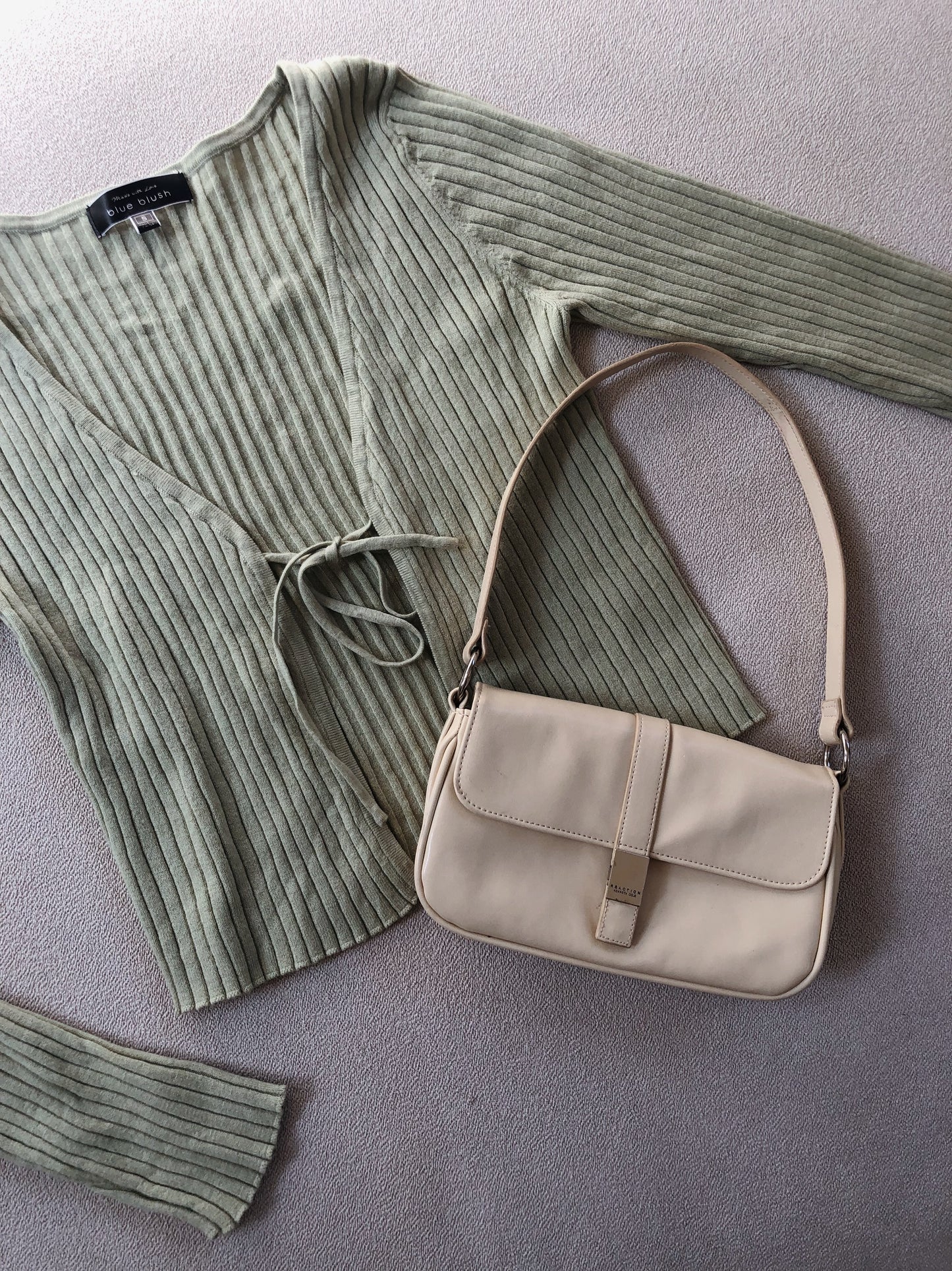 Ivory Faux Leather Purse