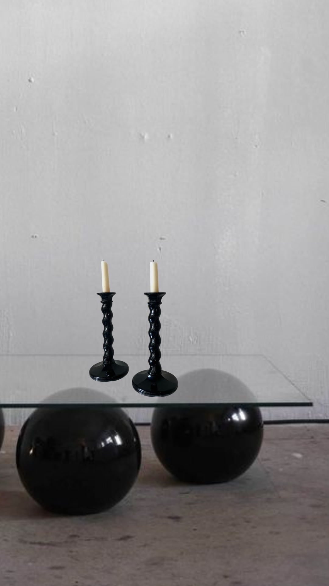 Black Twisted Candlesticks