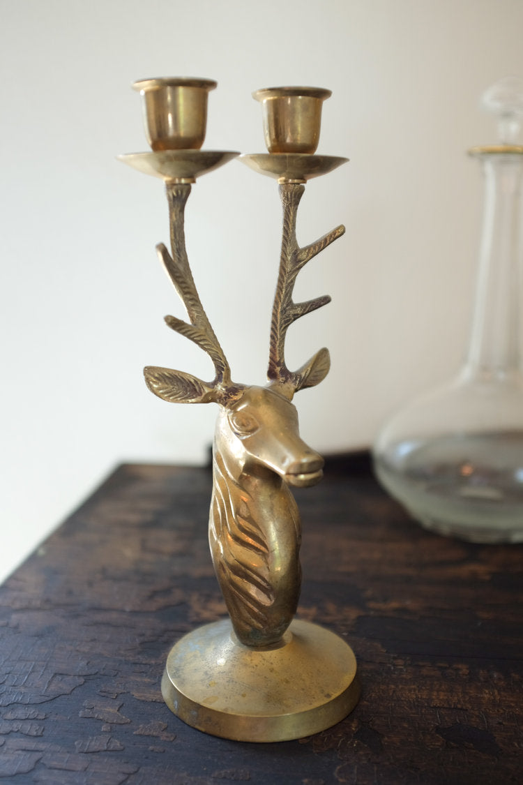Brass Deer Candle Holder