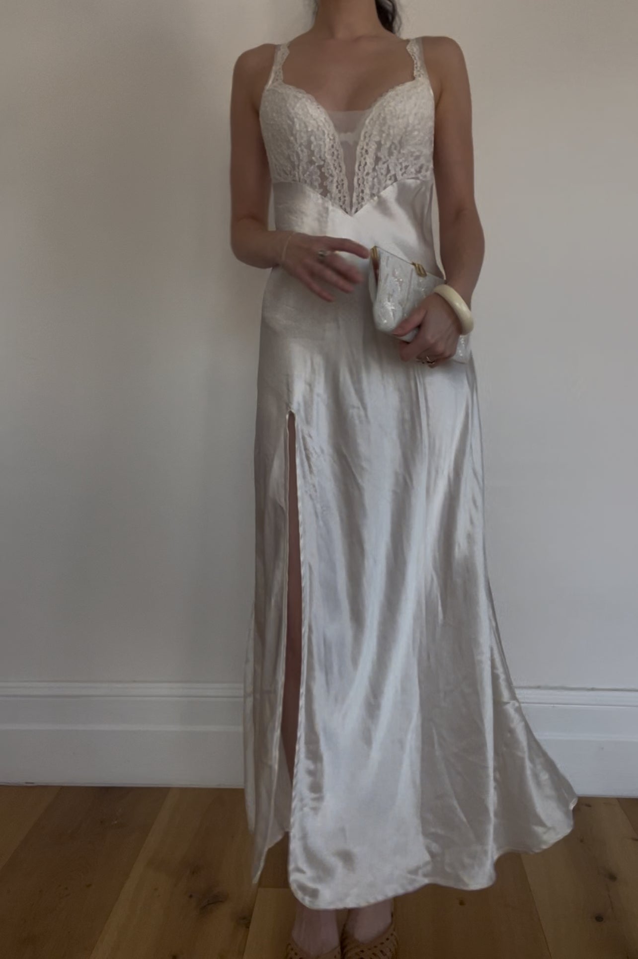 Vtg Satin Nights Dress