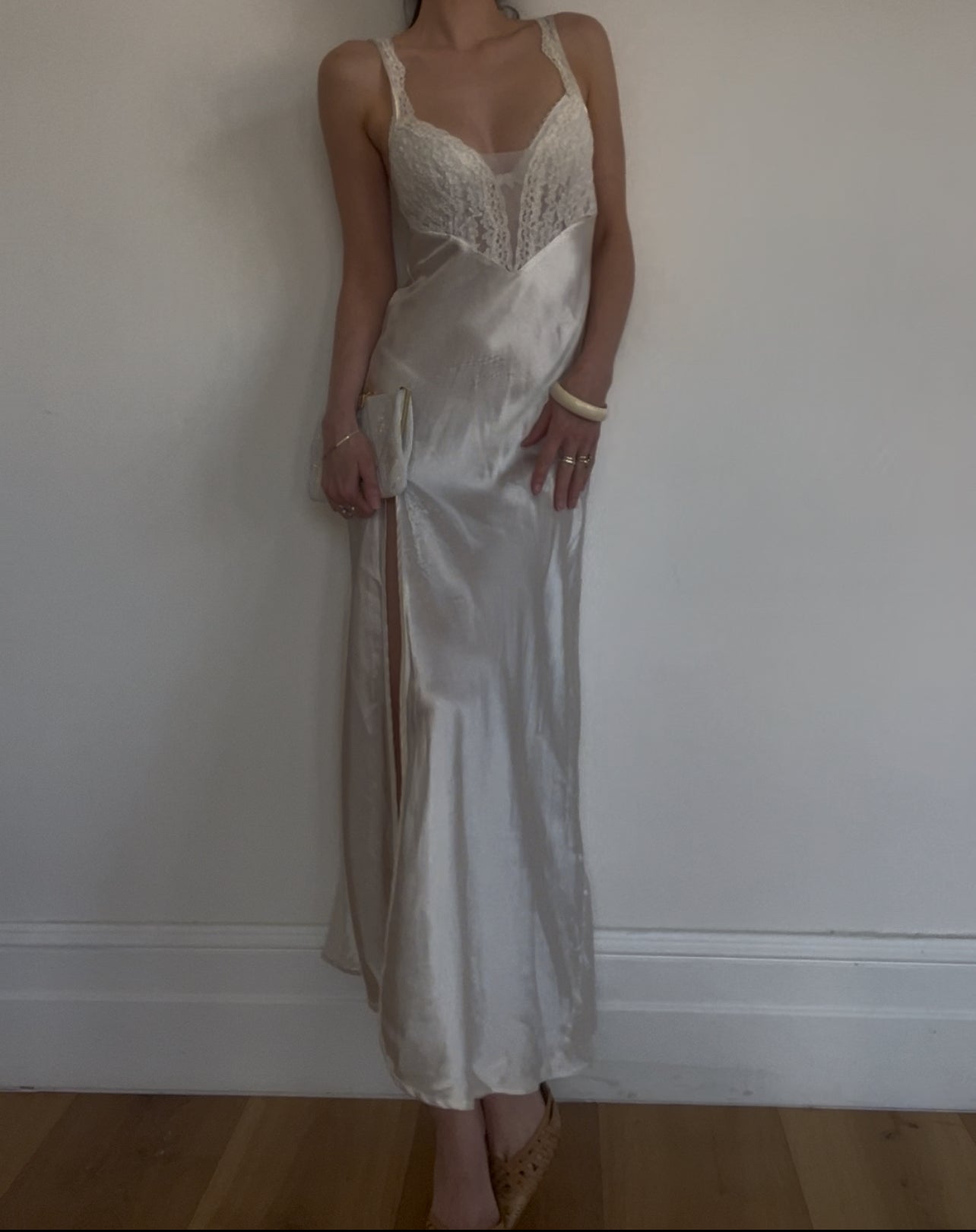 Vtg Satin Nights Dress