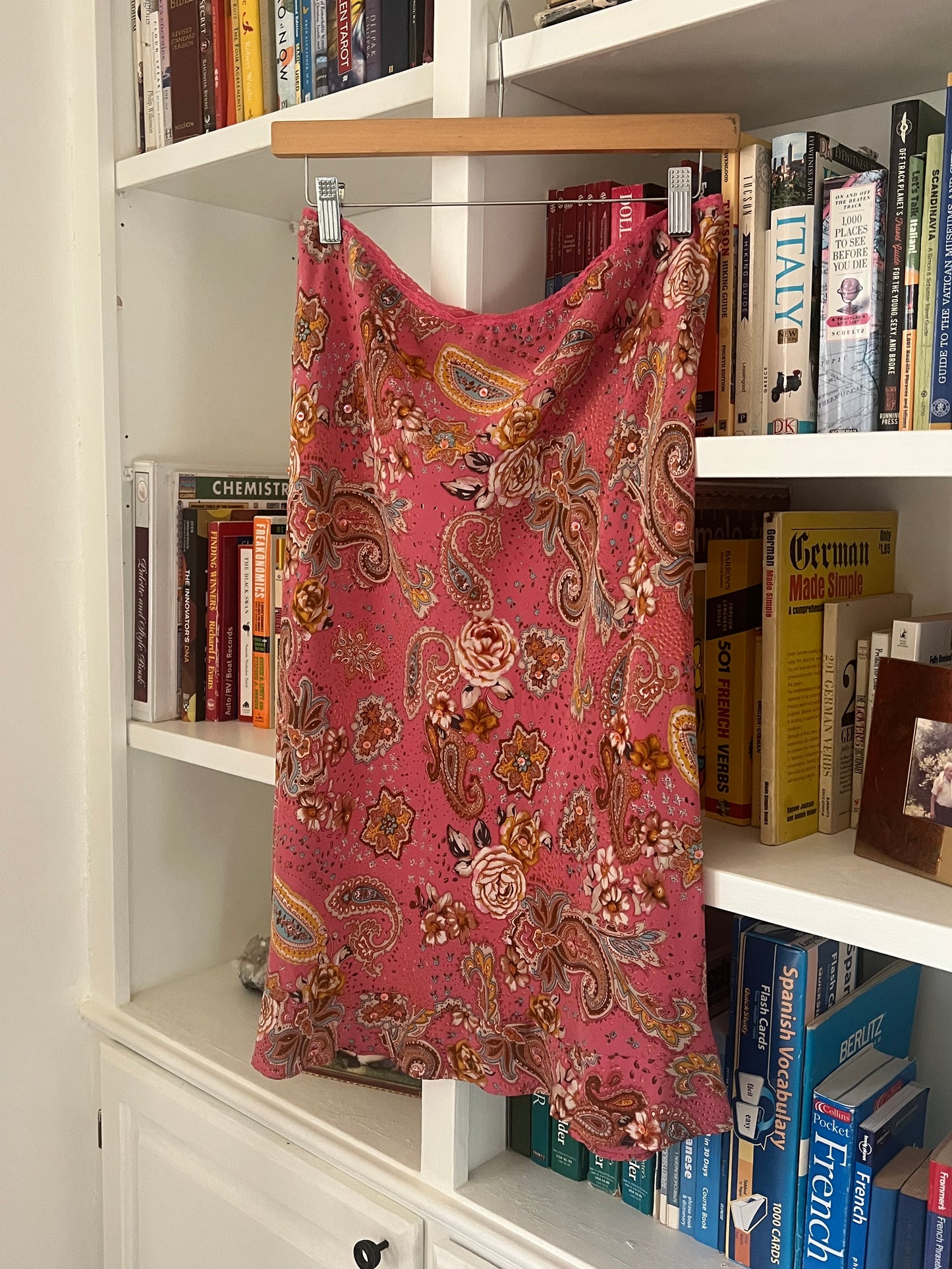 Silk Paisley Bougainvillea Skirt 30”