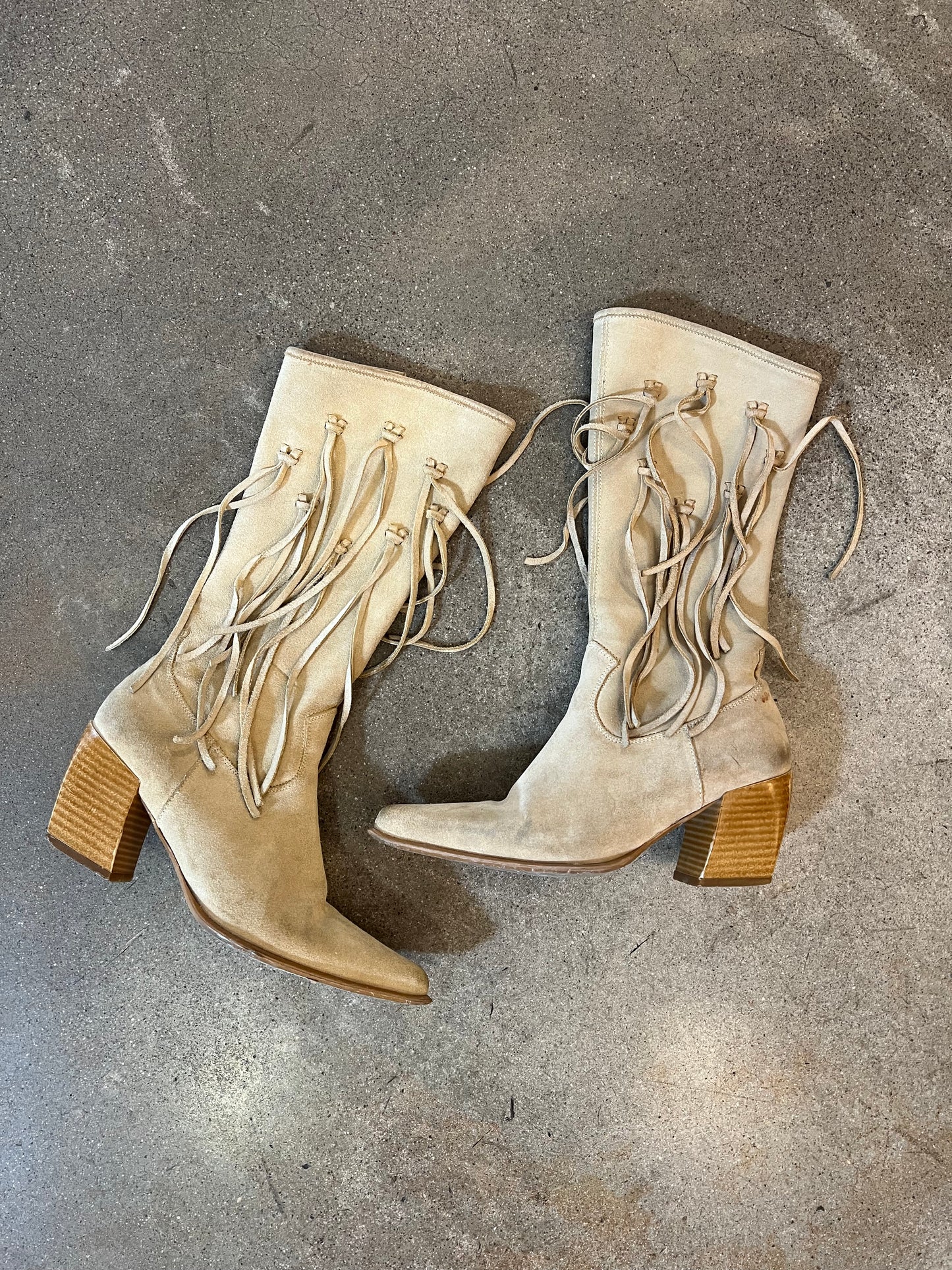 Italy Fringe Suede Boots