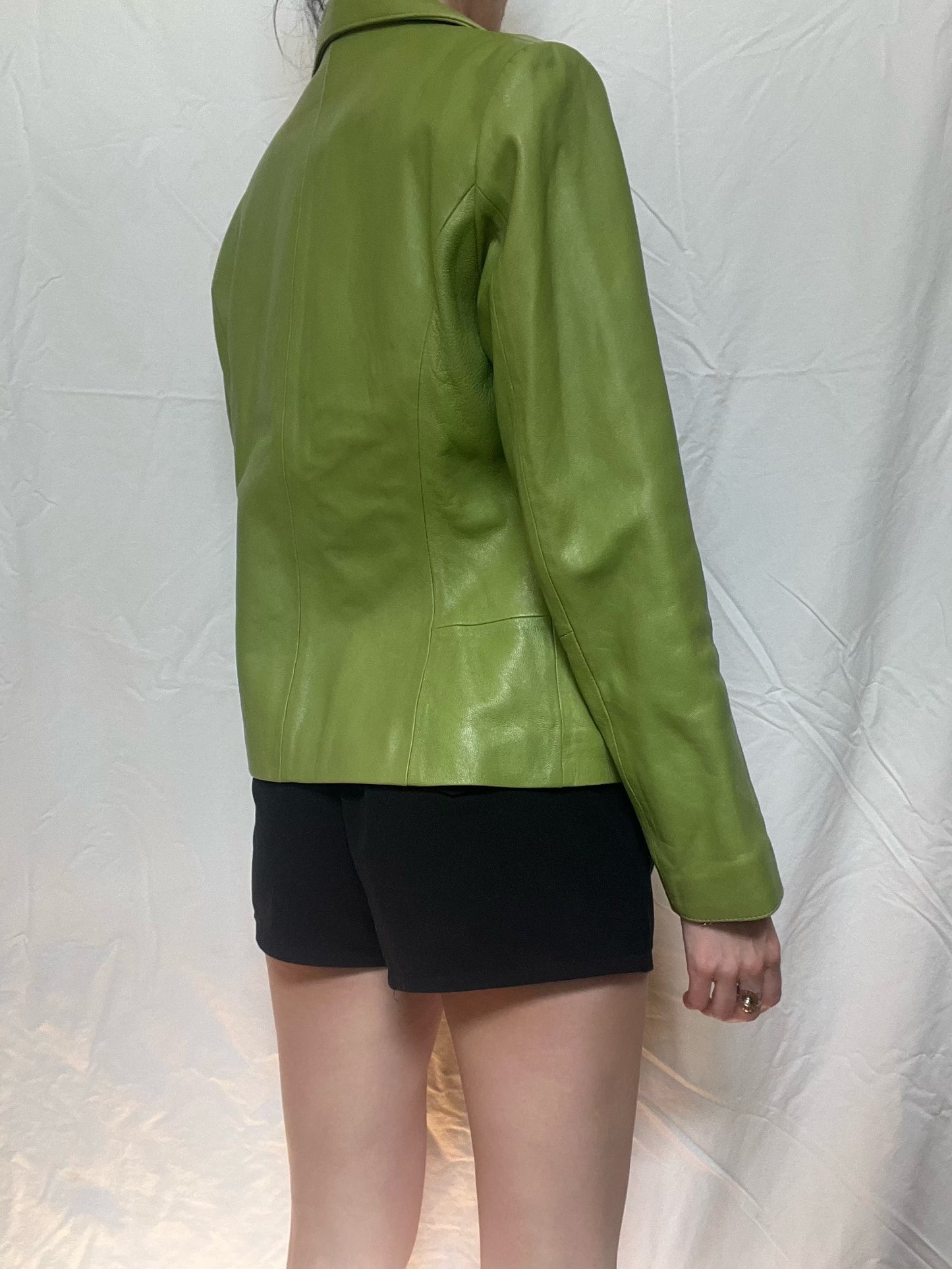 Green Apple Leather Blazer