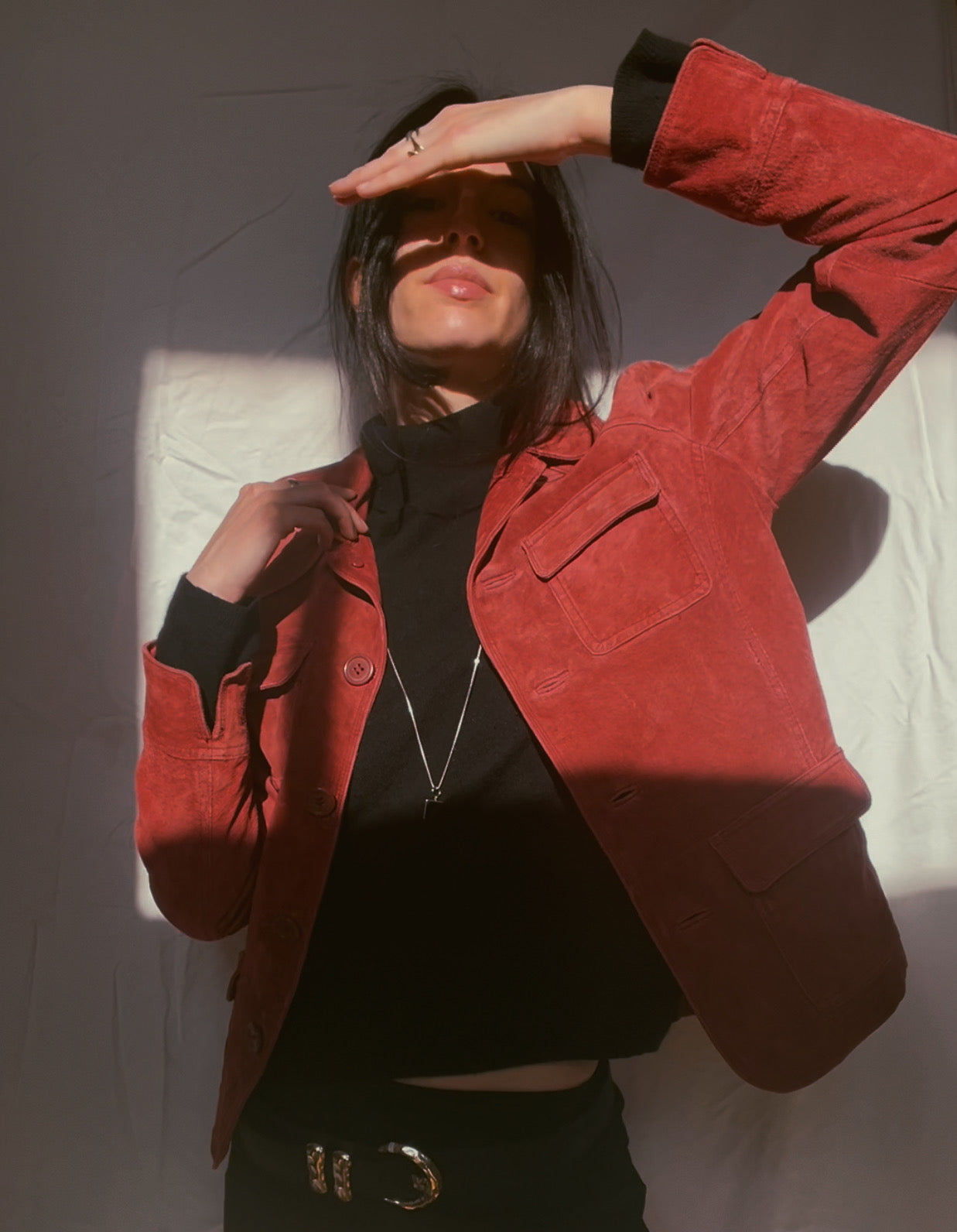 Vintage Rust Red Suede Blazer