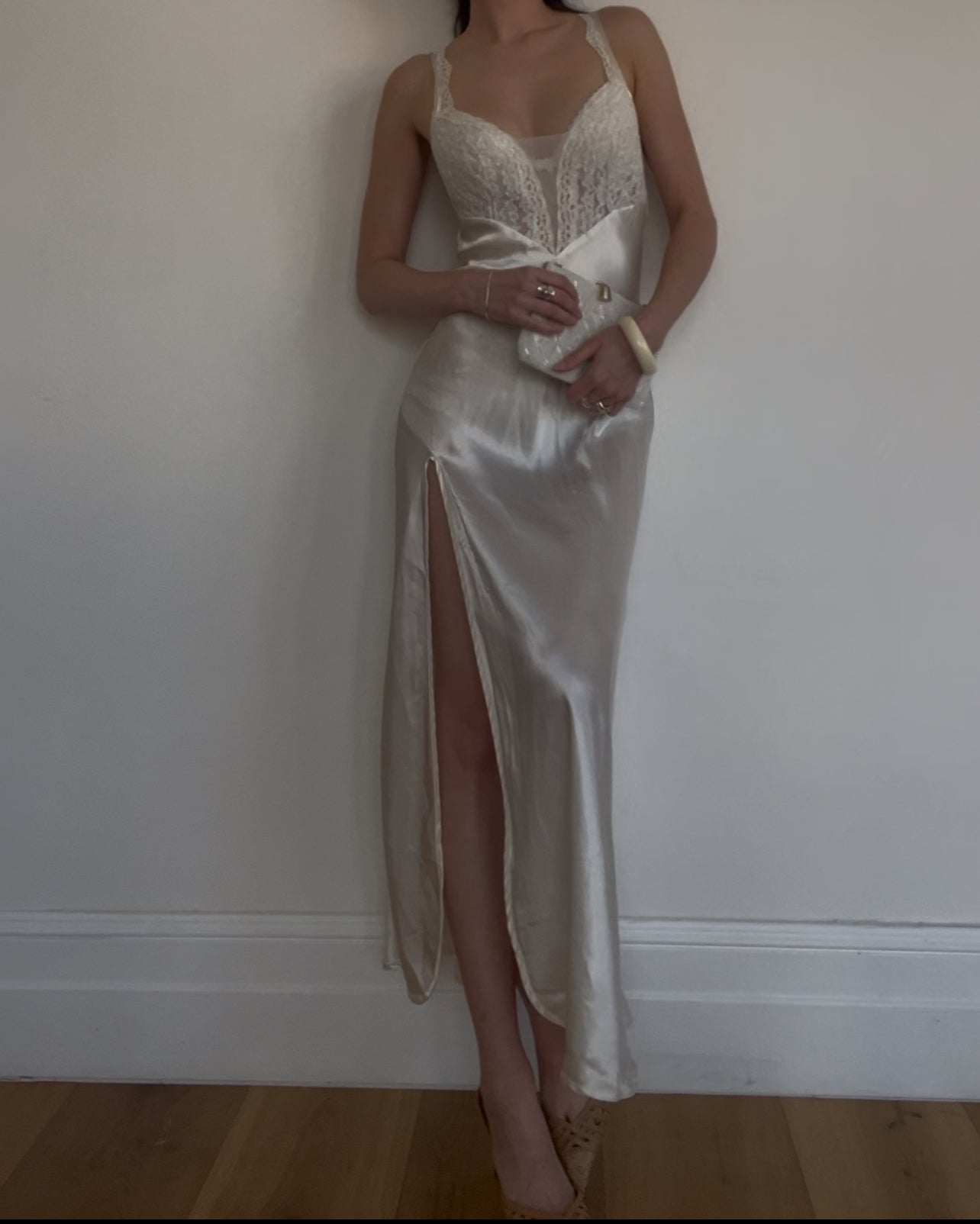 Vtg Satin Nights Dress