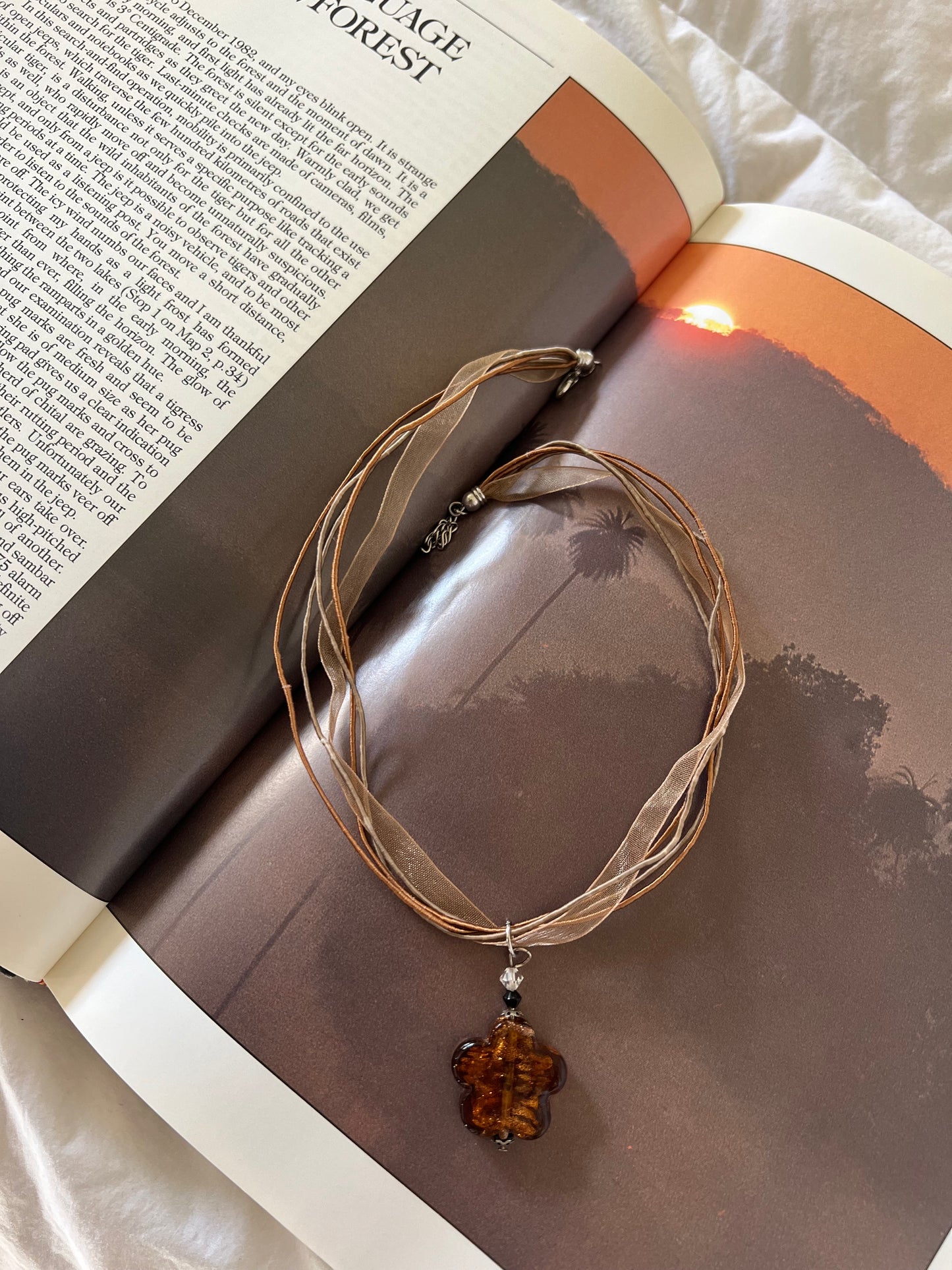 Amber Glass Choker Necklace