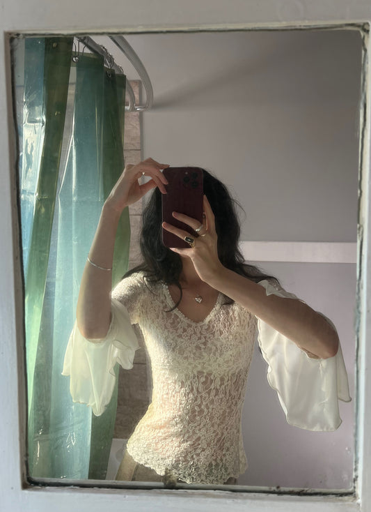 Lace Bell Sleeve Blouse