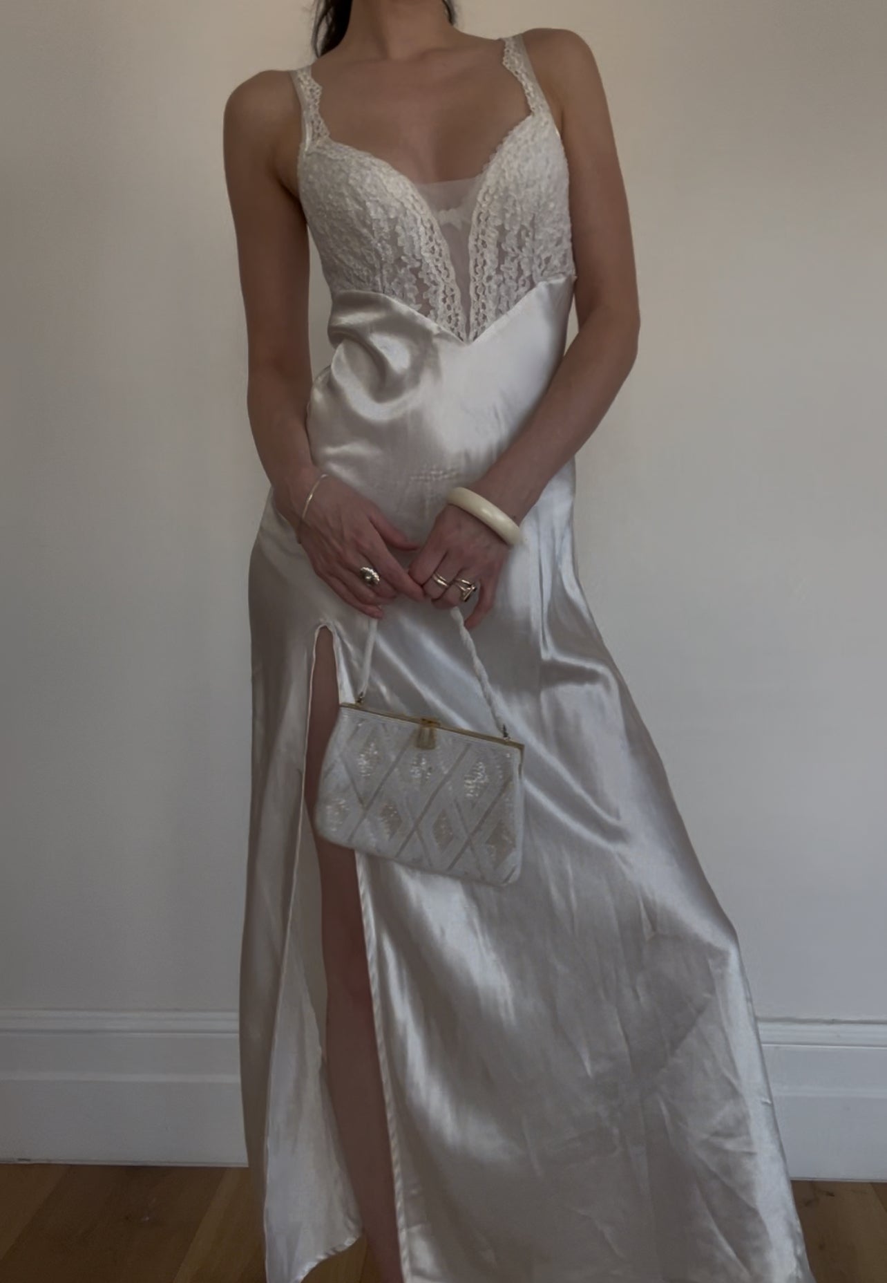 Vtg Satin Nights Dress