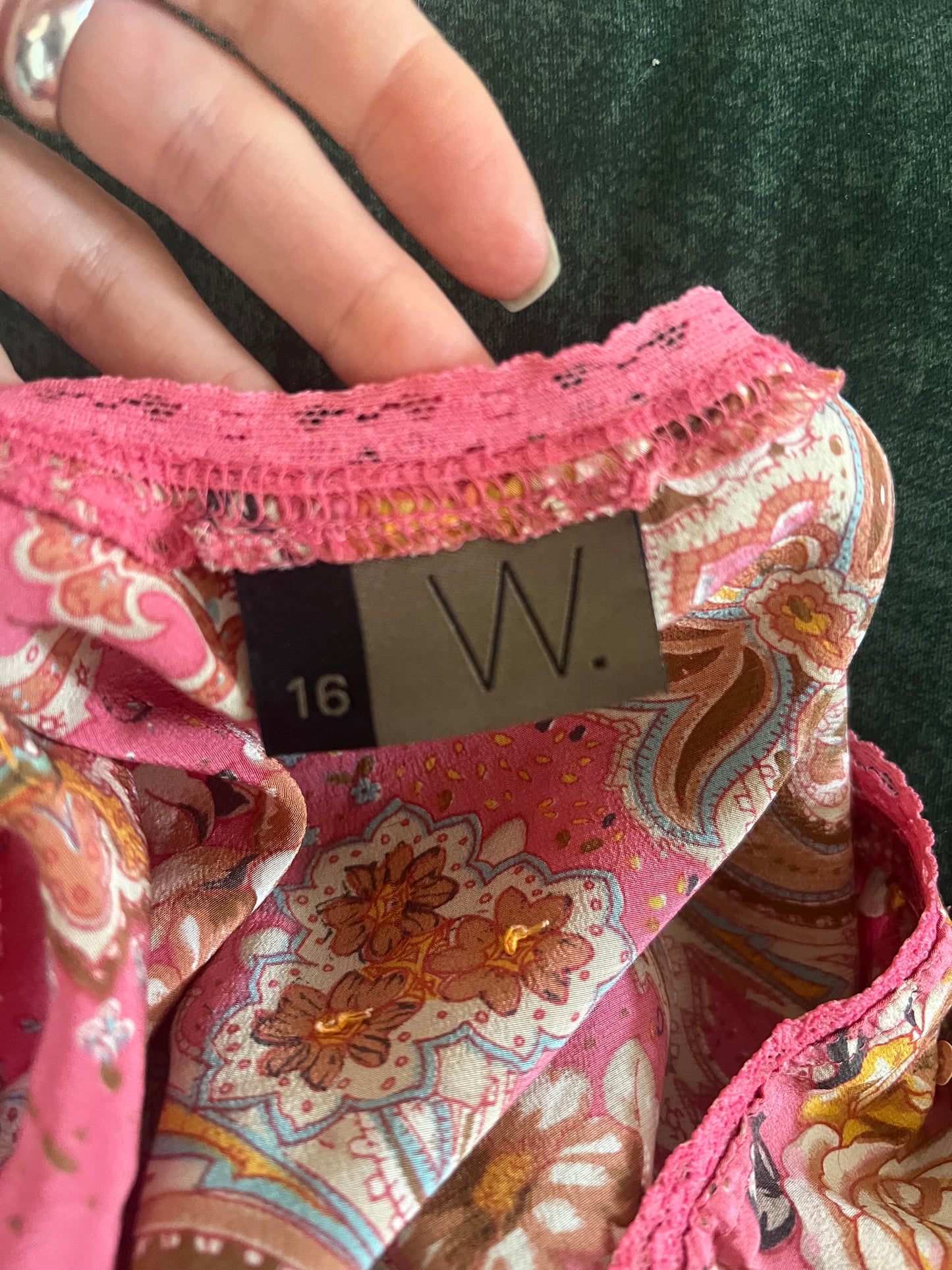 Silk Paisley Bougainvillea Skirt 30”