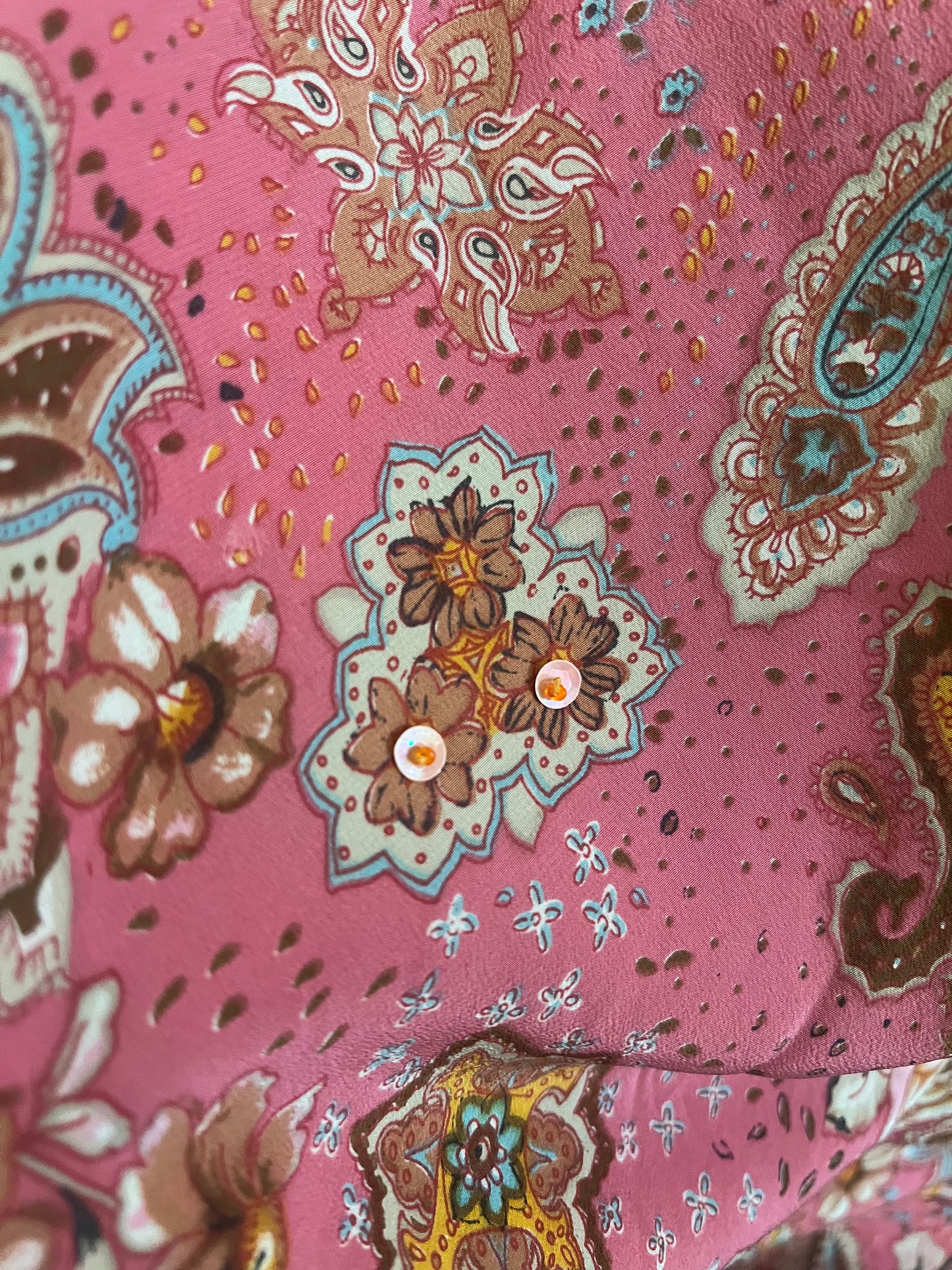 Silk Paisley Bougainvillea Skirt 30”