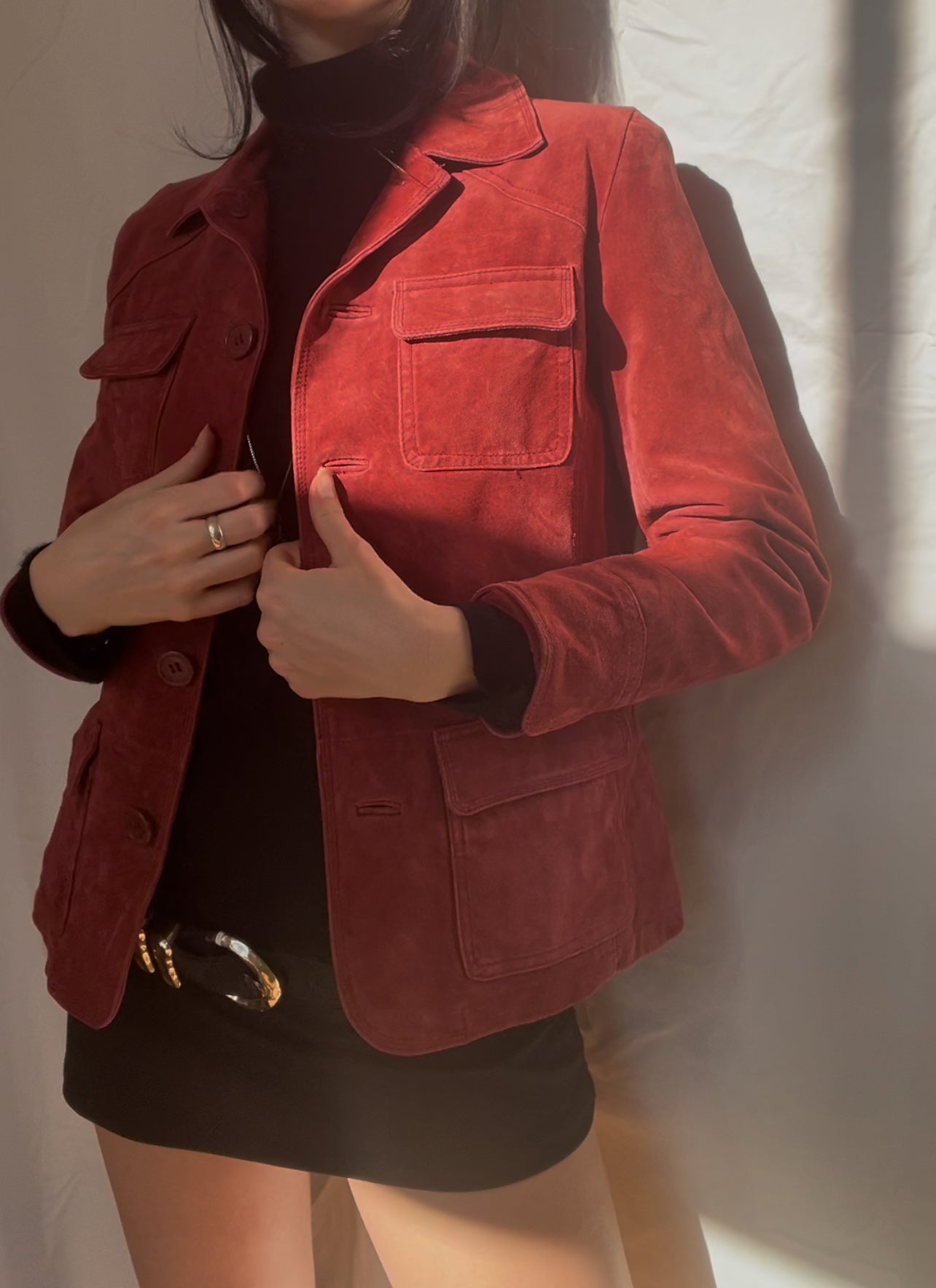 Vintage Rust Red Suede Blazer