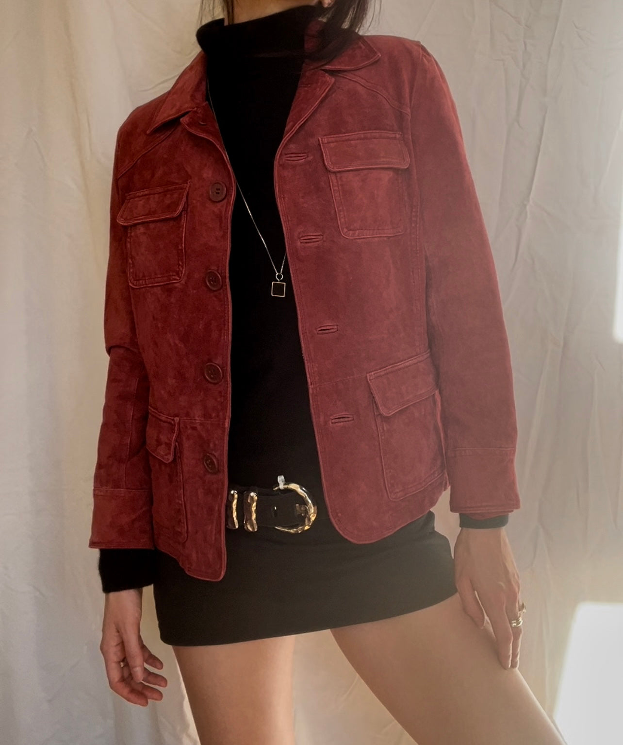 Vintage Rust Red Suede Blazer