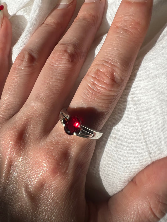 Glimmer Red Sterling Ring