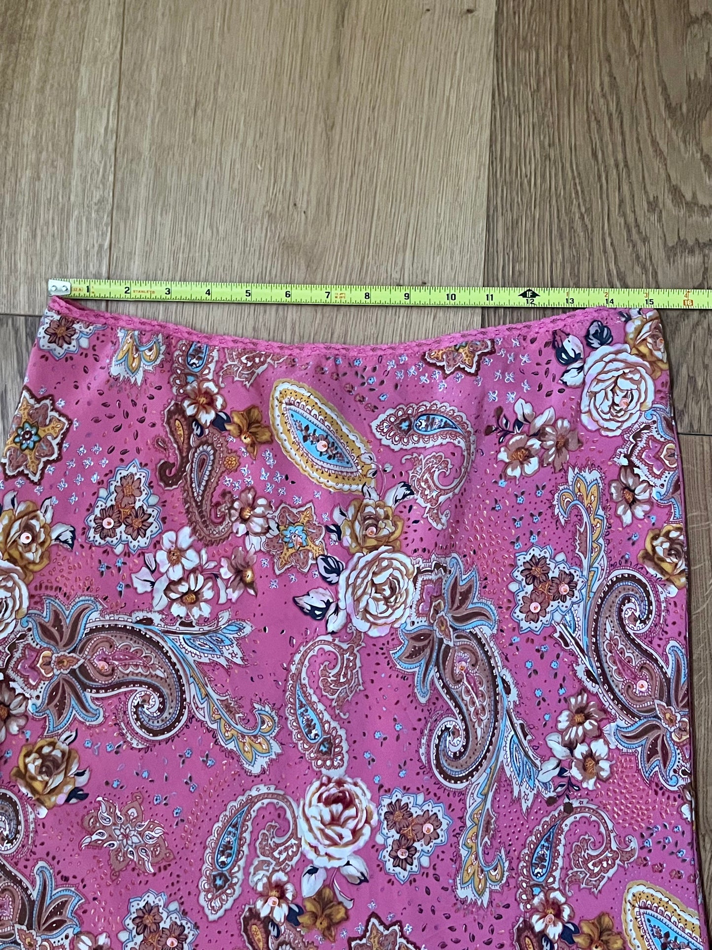 Silk Paisley Bougainvillea Skirt 30”