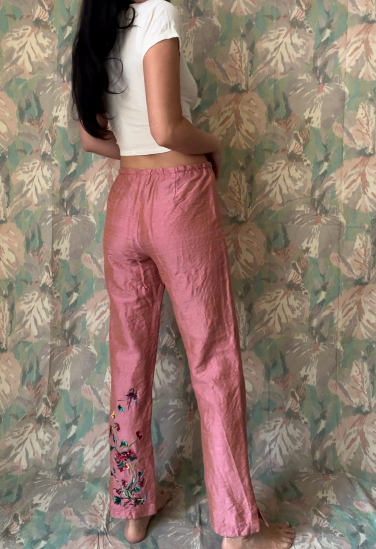 Embroidered Pink Pants