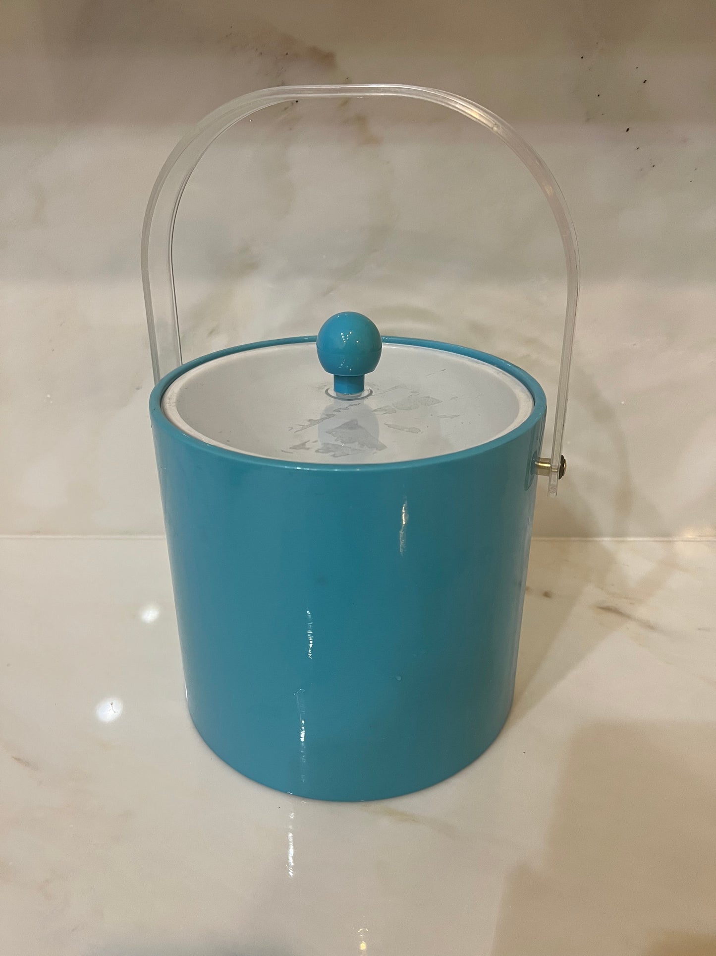 Vintage Blue Plexi Ice Bucket