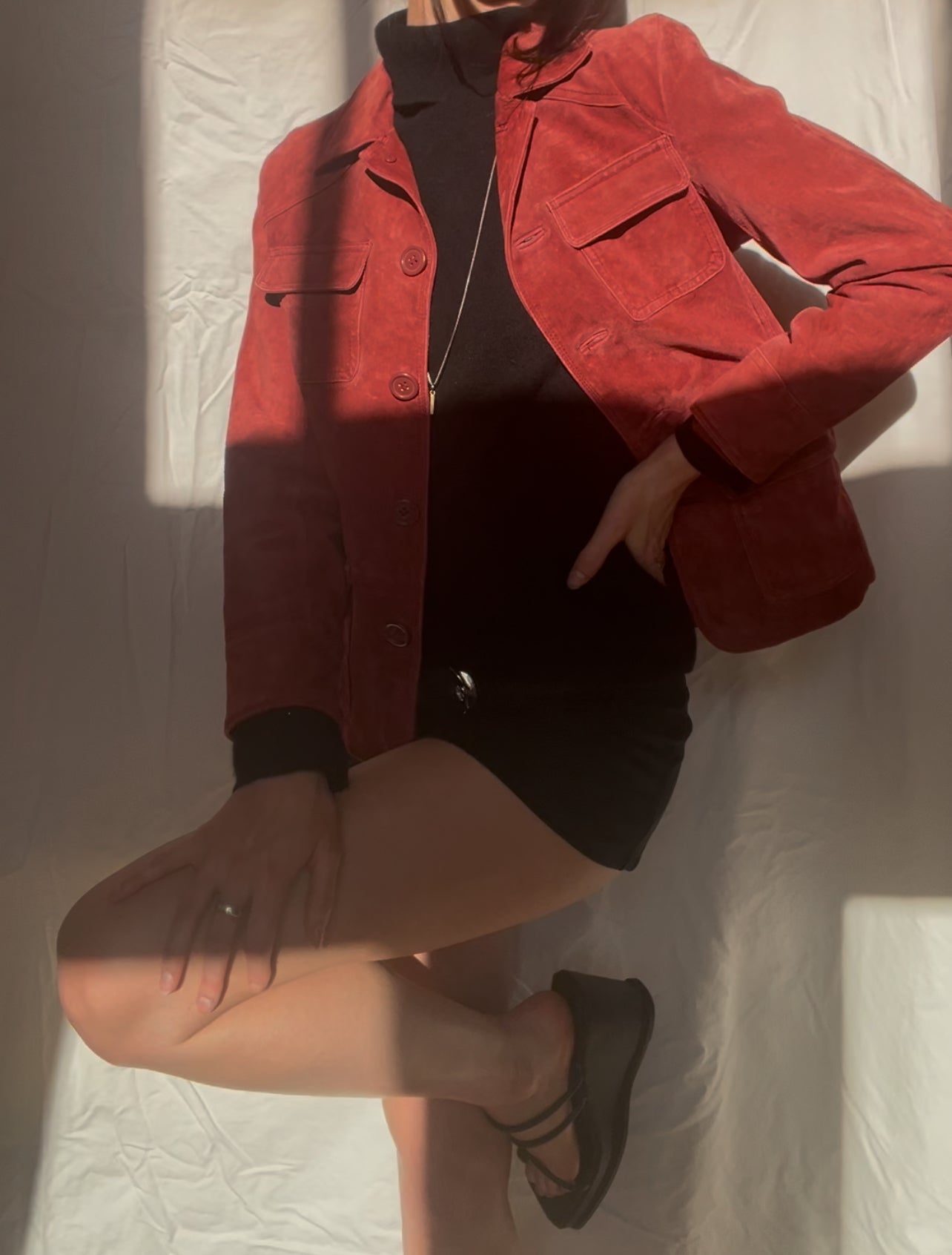 Vintage Rust Red Suede Blazer