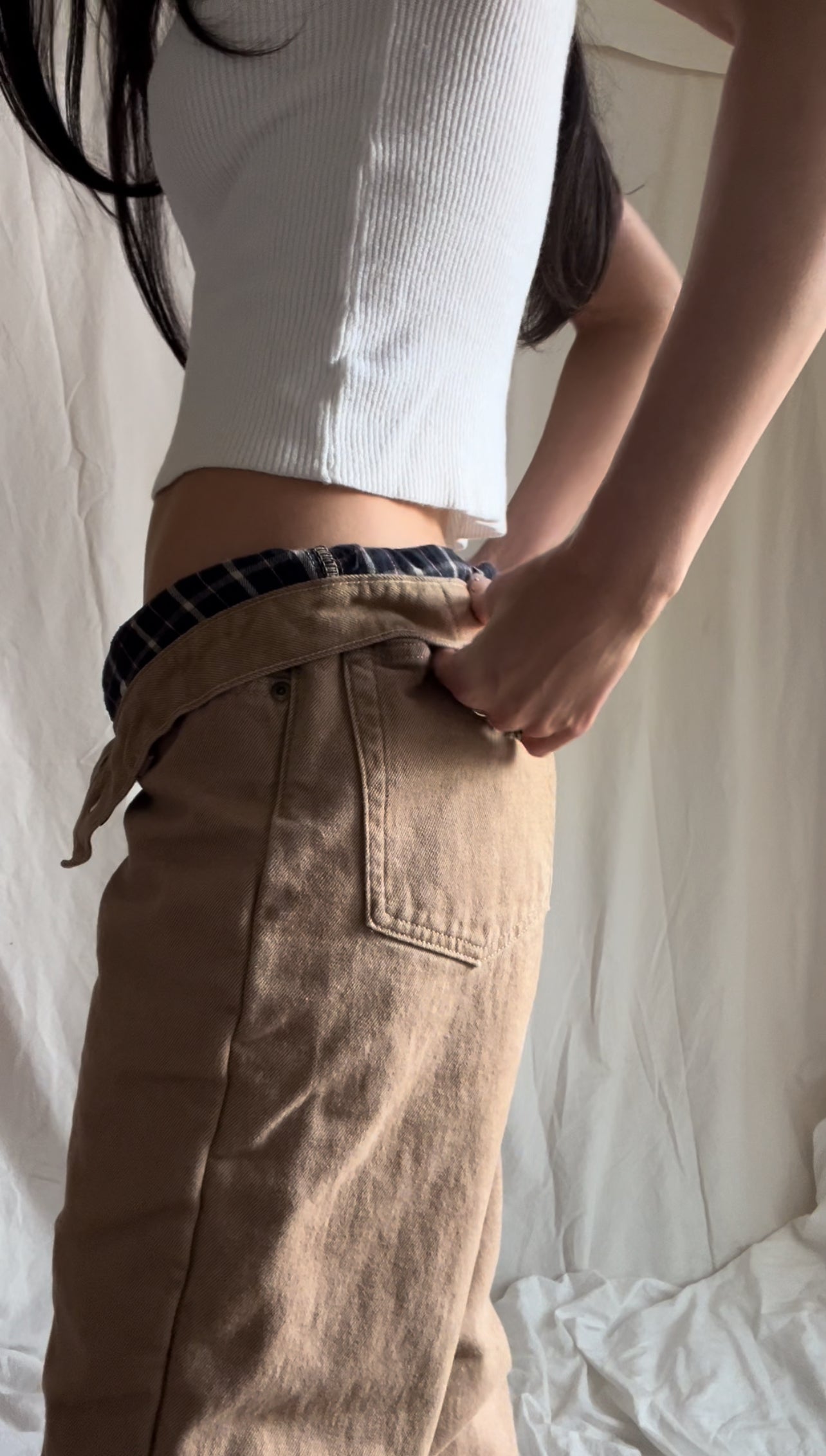 Plaid Lined Khaki Pants