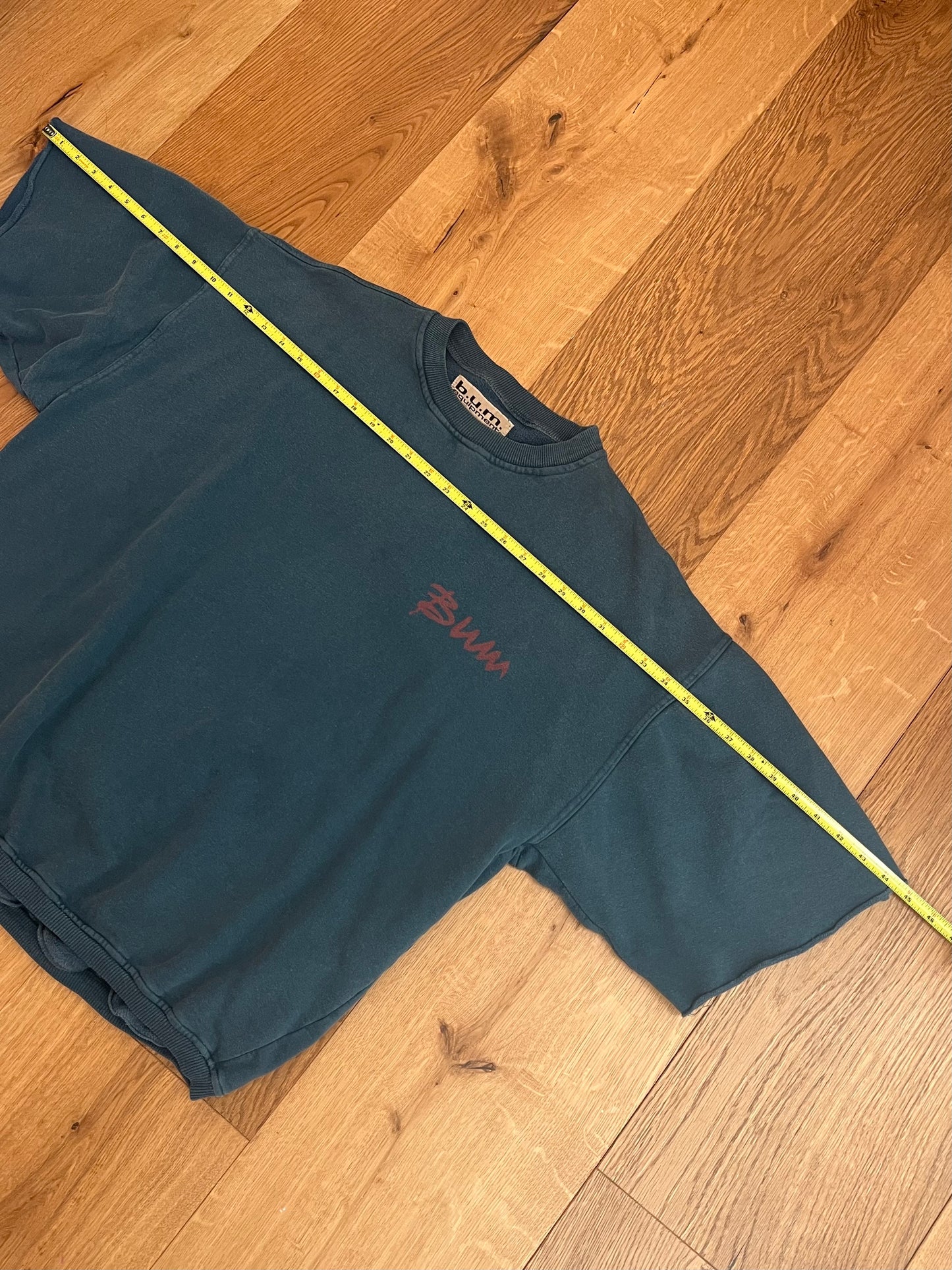 VTG B.U.M Equipment Men’s Blue Short Sleeve Sweatshirt Size M