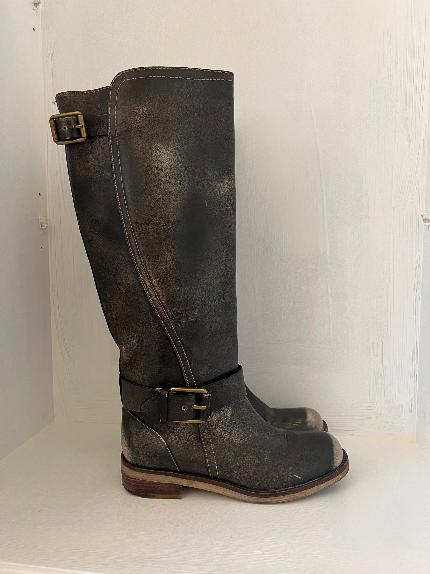 Lucky Brand Distressed Knee Boots