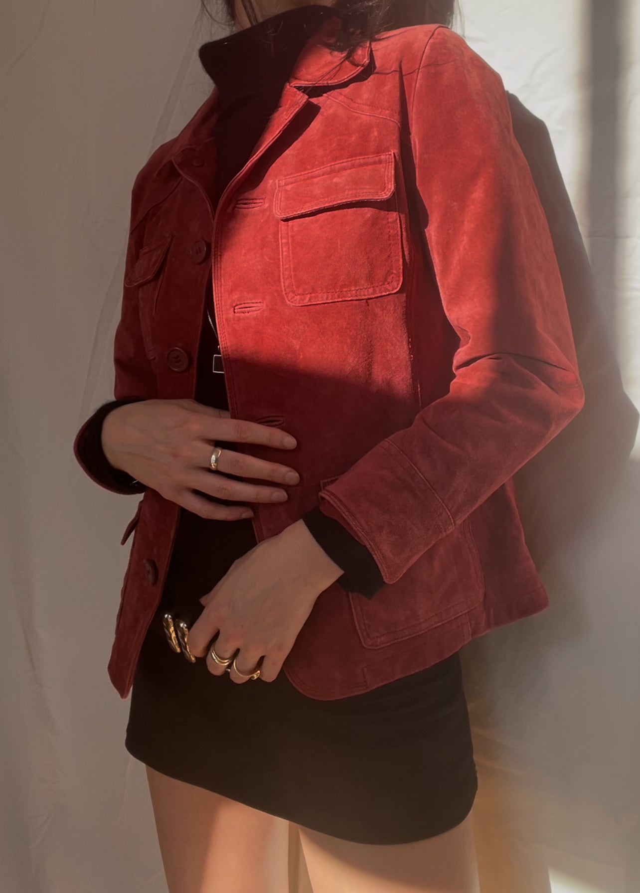 Vintage Rust Red Suede Blazer