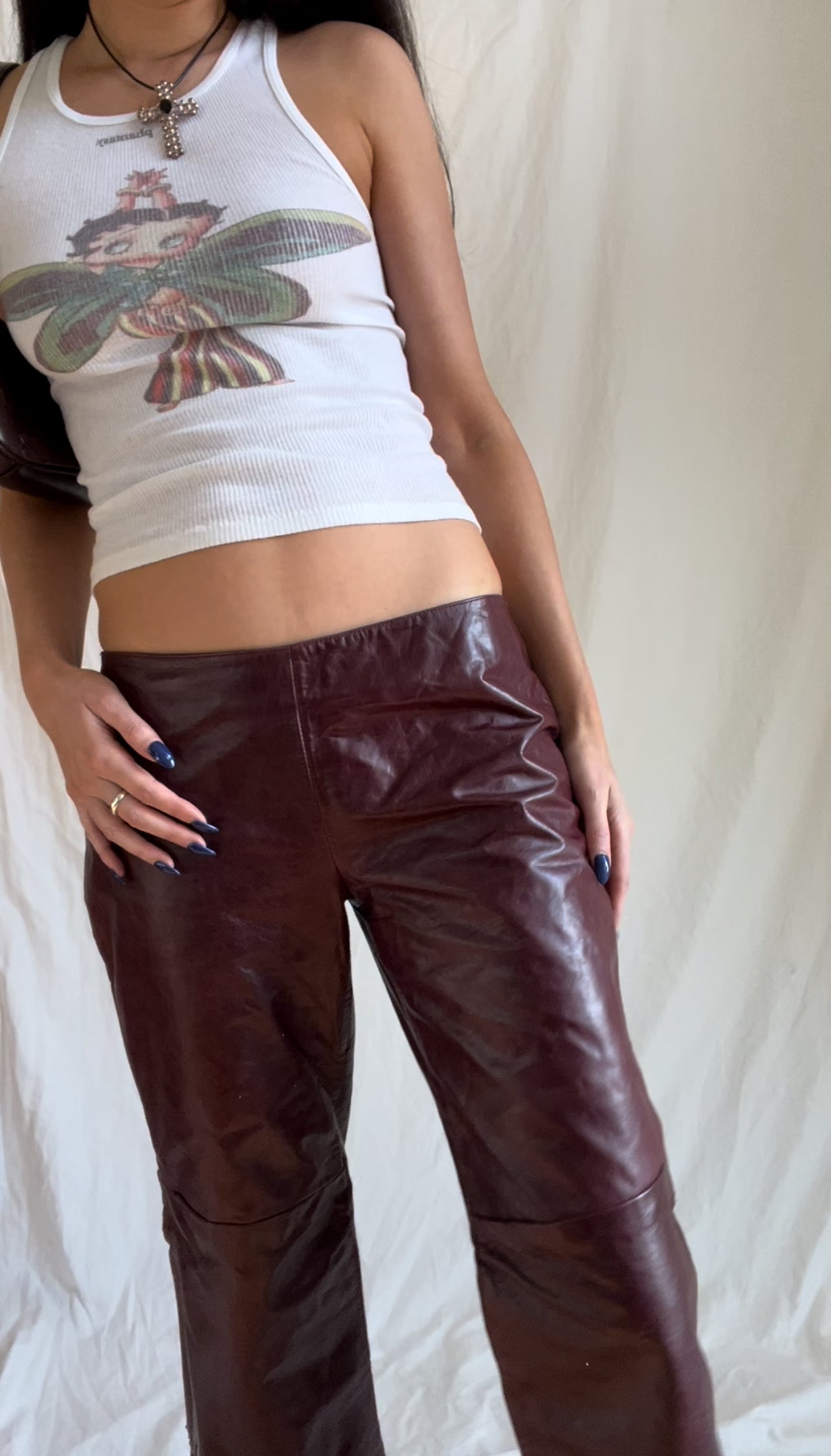 Merlot Leather Pants